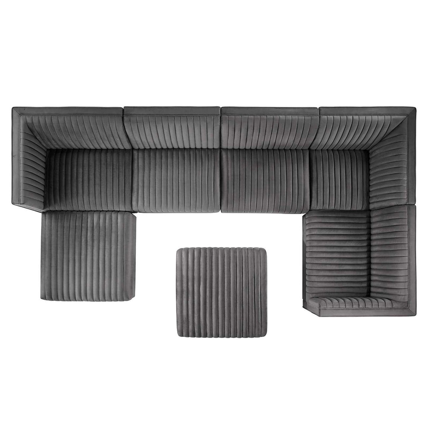 Sanguine Channel Tufted 5-Piece Right-Facing Modular Sectional Sofa in Navy