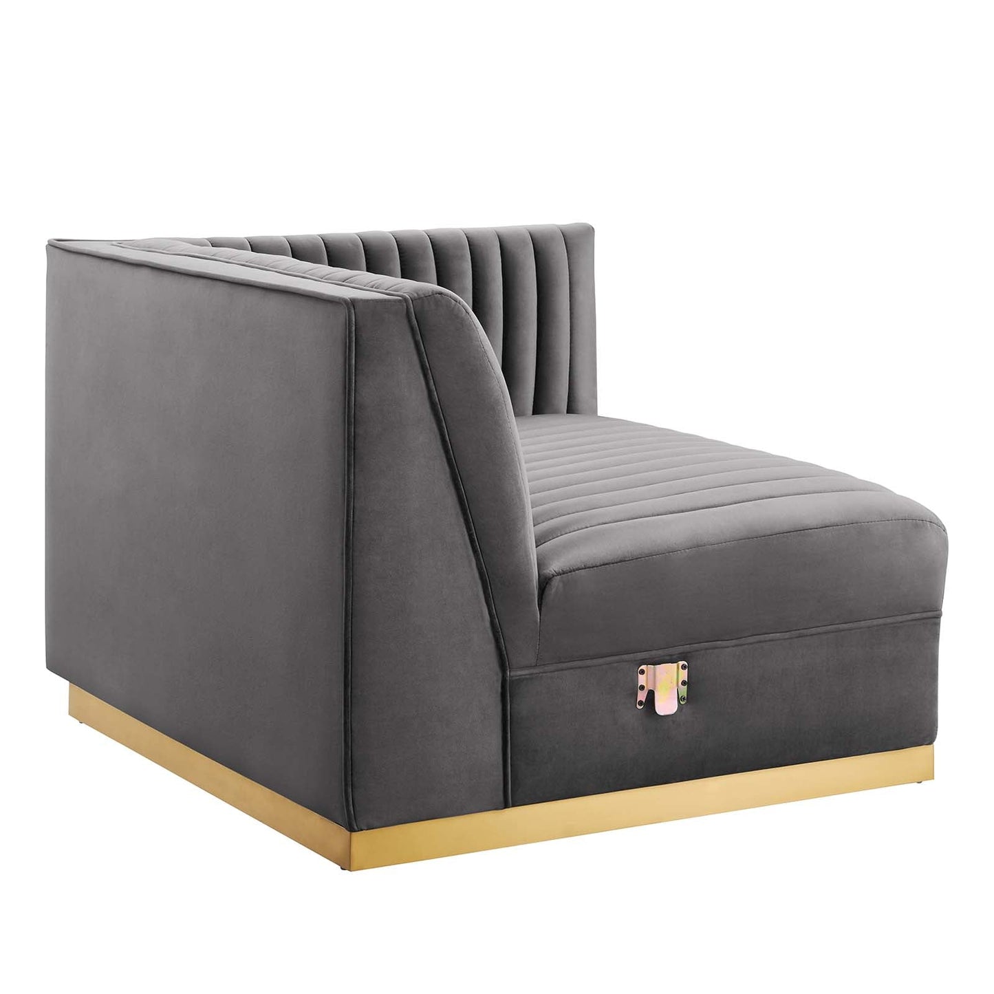 Sanguine Channel Tufted 5-Piece Right-Facing Modular Sectional Sofa in Navy