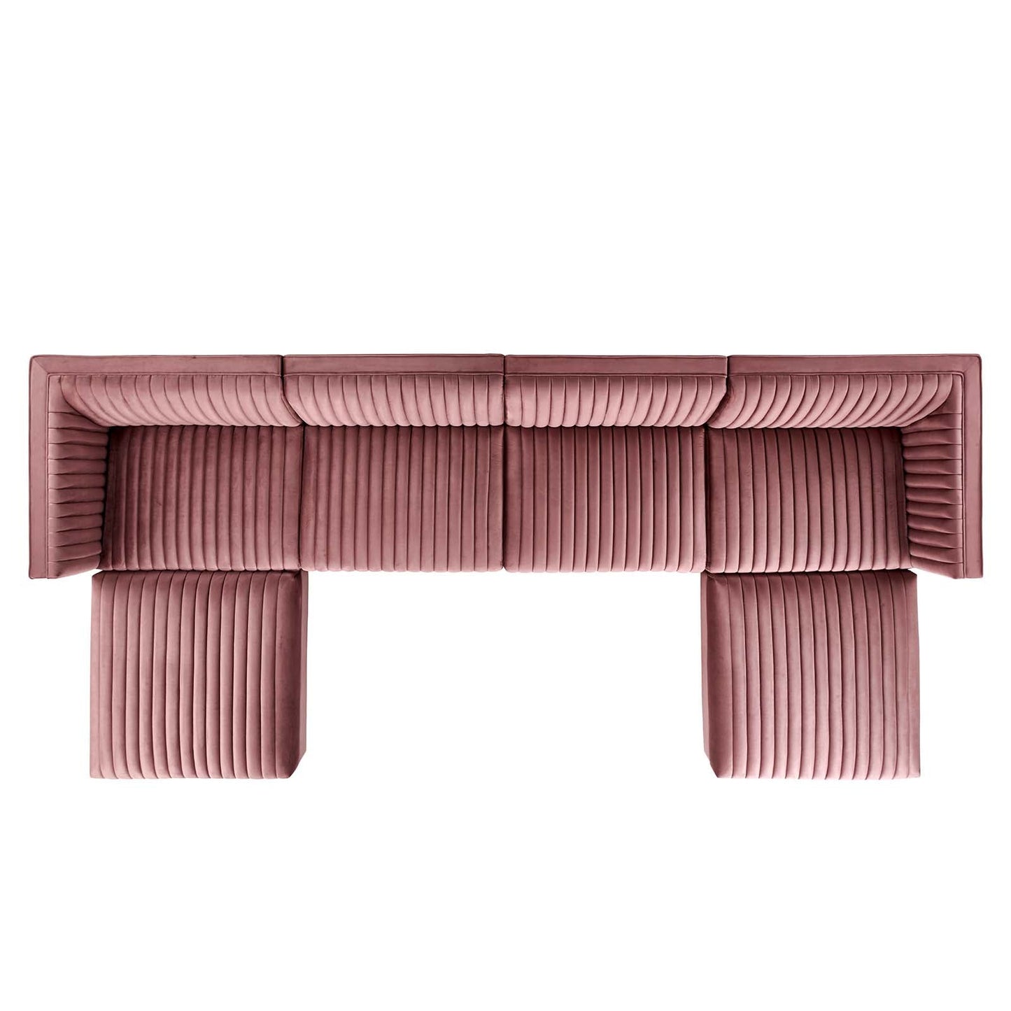 Sanguine 6-Piece Channel Tufted Performance Velvet Modular Sectional Sofa by Modway