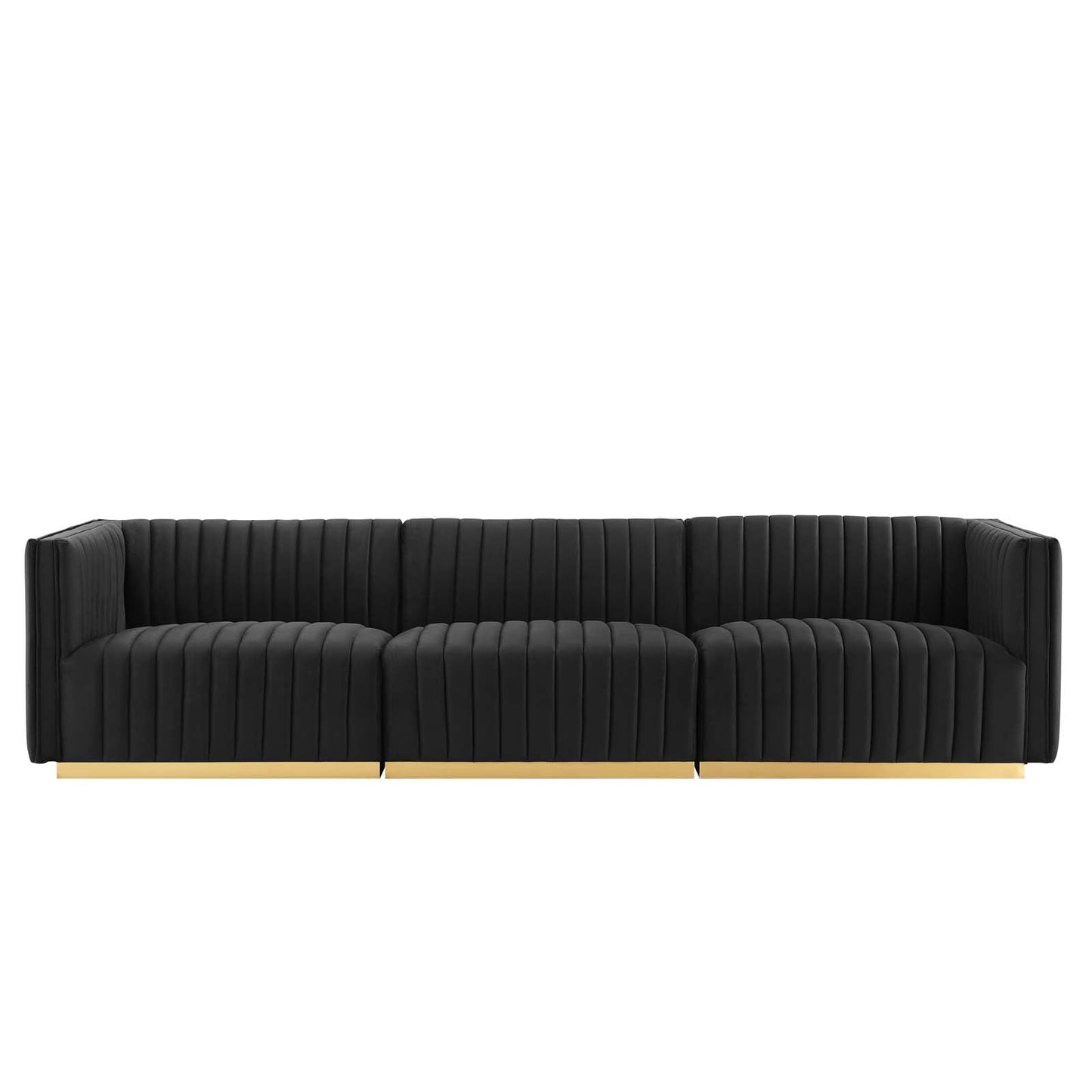 Conjure Channel Tufted Performance Velvet Sofa in