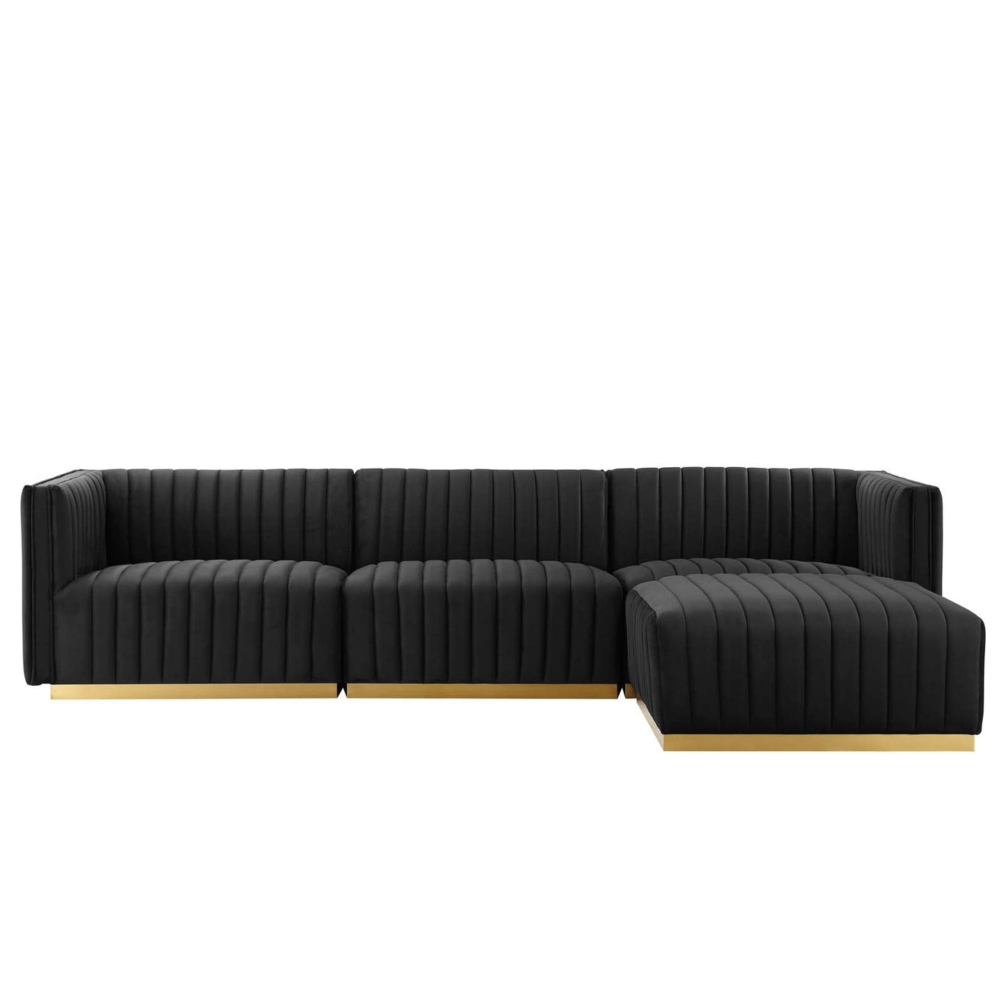 Conjure Channel Tufted 4-Piece Performance Velvet