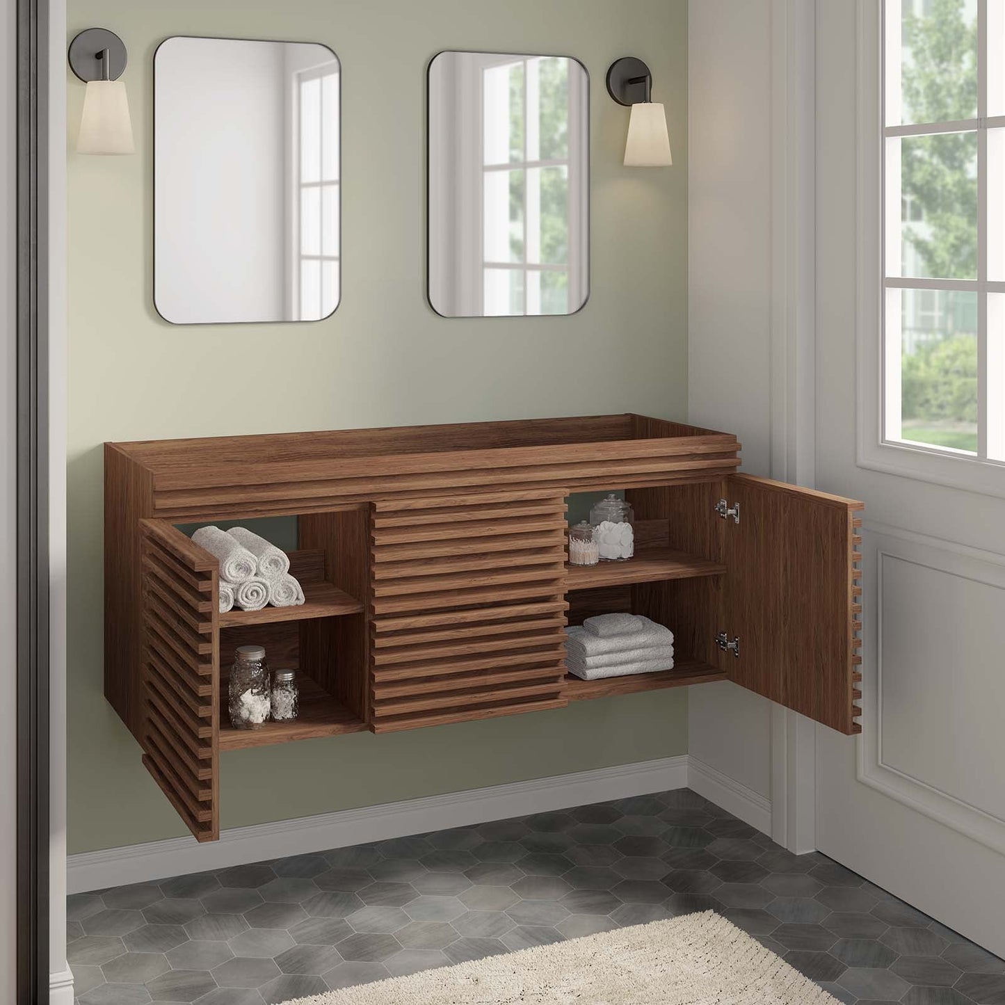 Render 48" Double Sink Compatible (Not Included) Bathroom Vanity Cabinet by Modway