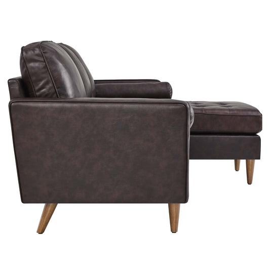 Valour 78" Leather Apartment Sectional Sofa by Modway