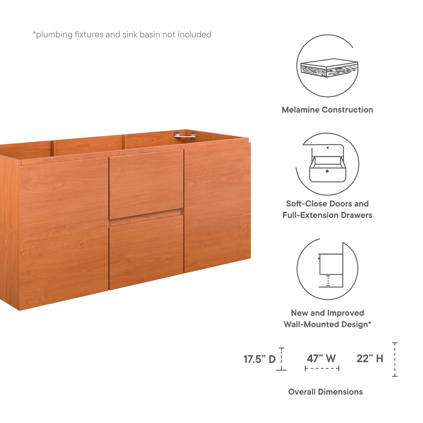 Scenic 48" Single Sink Compatible (Not Included) Bathroom Vanity Cabinet by Modway