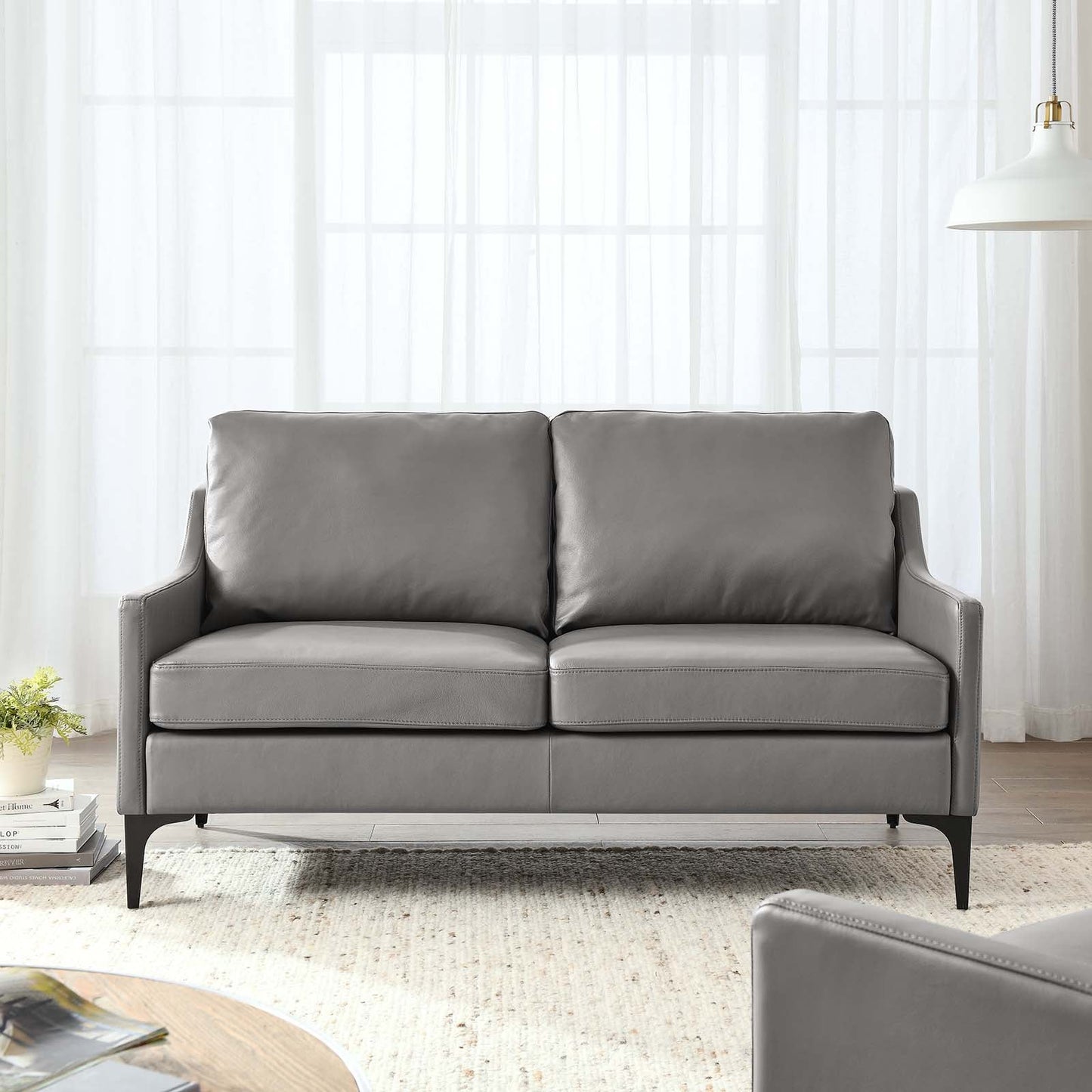 Corland Leather Loveseat by Modway