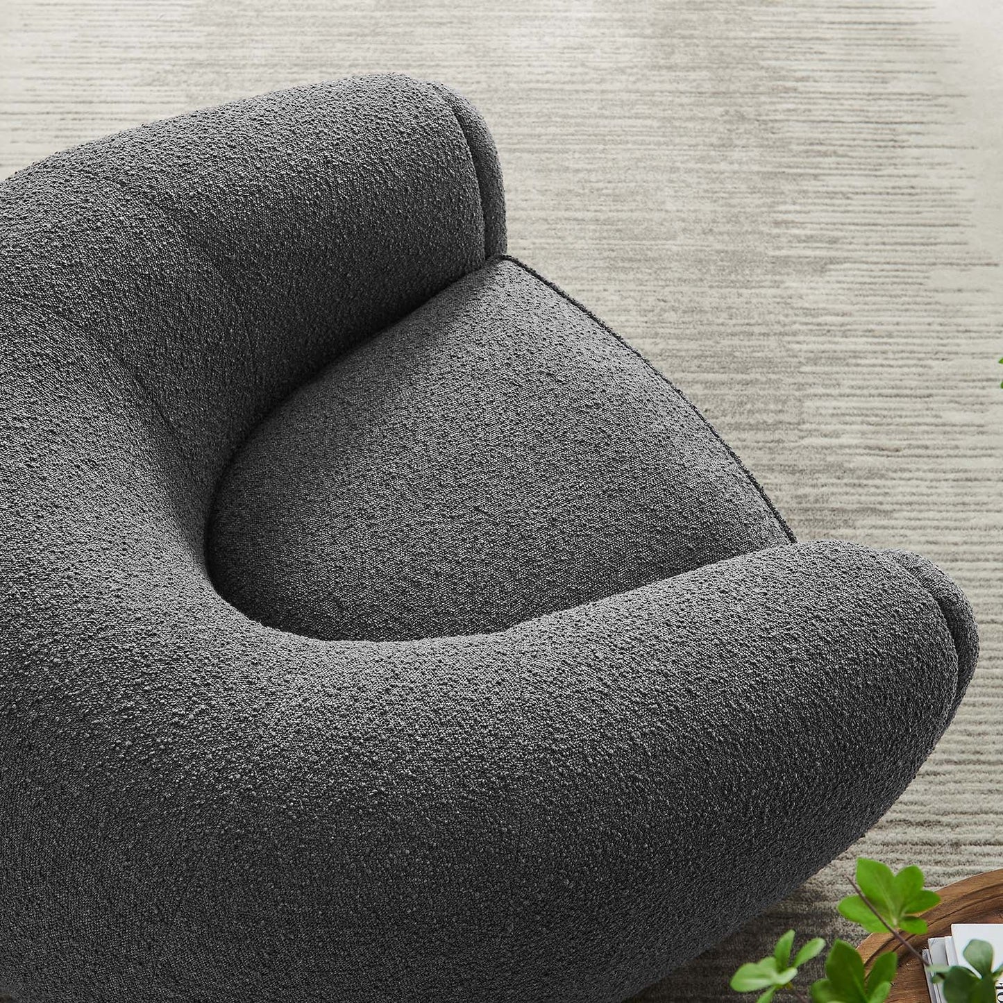 Abundant Boucle Upholstered Fabric Armchair by Modway