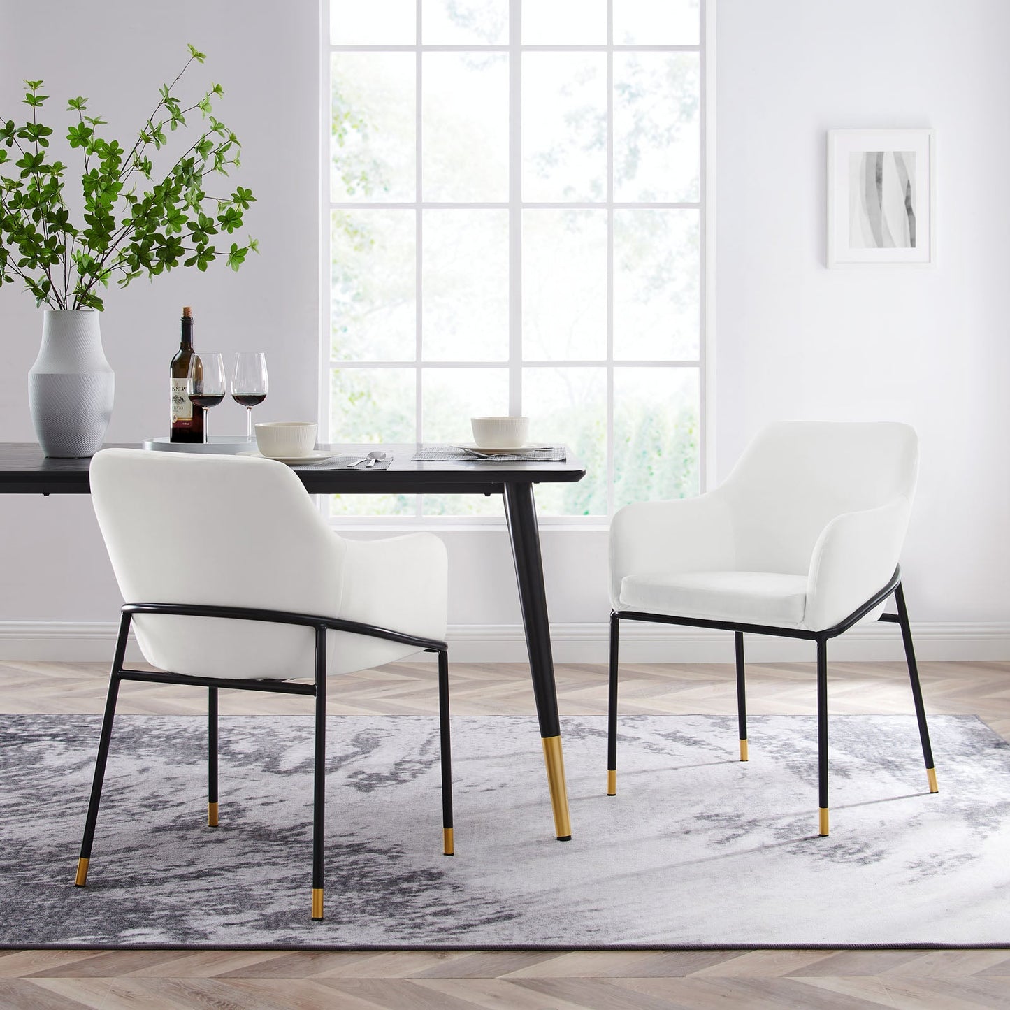 Jovi Performance Velvet Dining Armchair Set of 2 by Modway