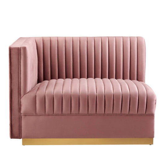 Sanguine Channel Tufted Performance Velvet Modular Sectional Sofa Left-Arm Chair by Modway