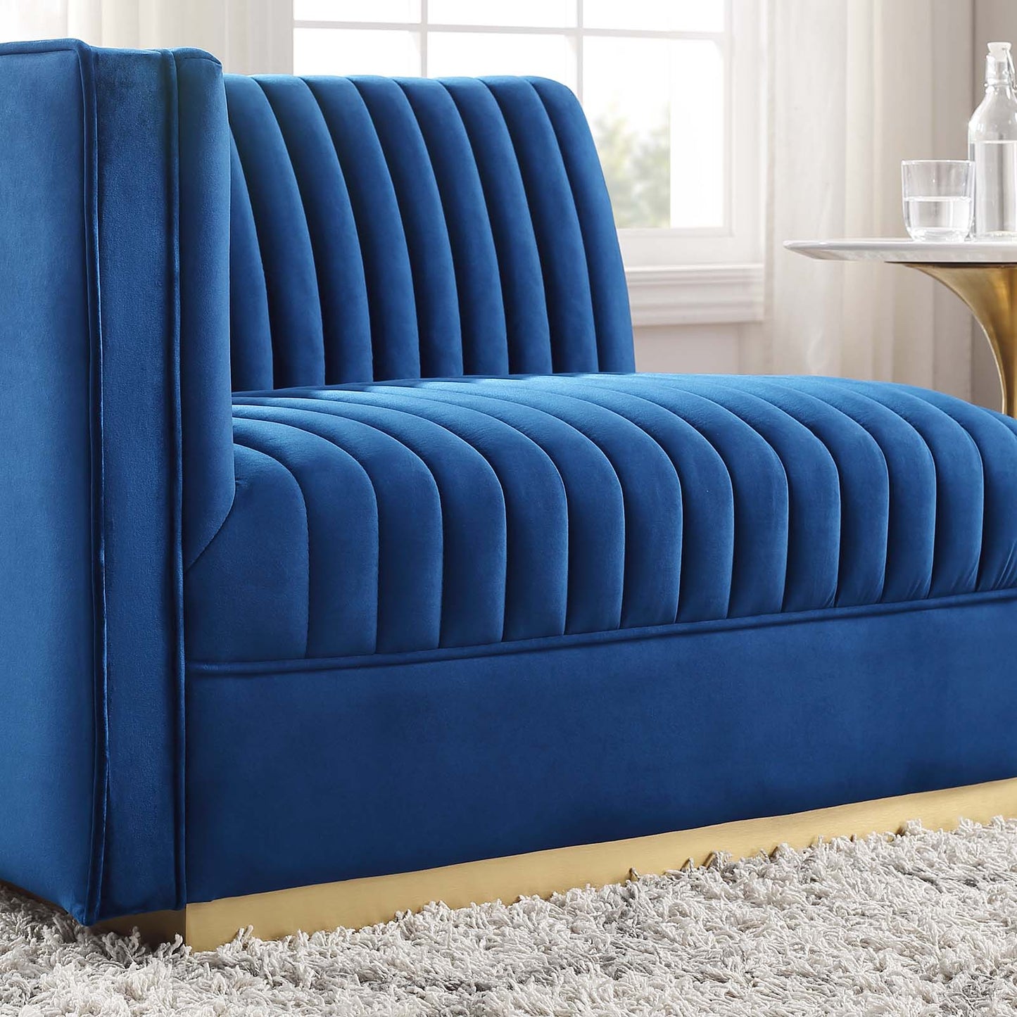 Sanguine Channel Tufted Performance Velvet Modular Sectional Sofa Left-Arm Chair by Modway