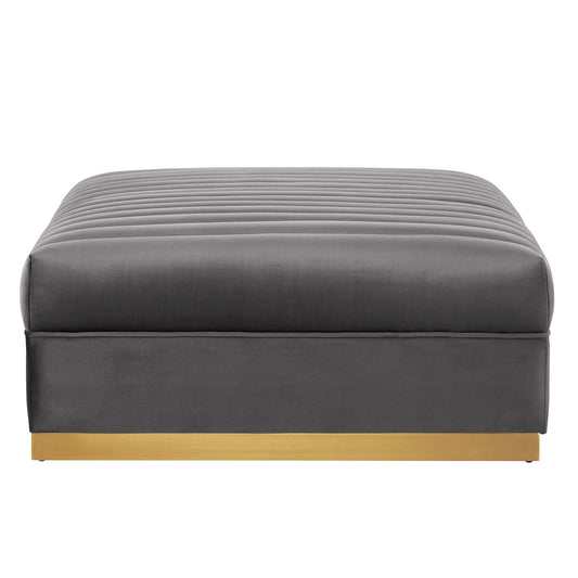 Sanguine Channel Tufted Performance Velvet Modular Sectional Sofa Ottoman by Modway