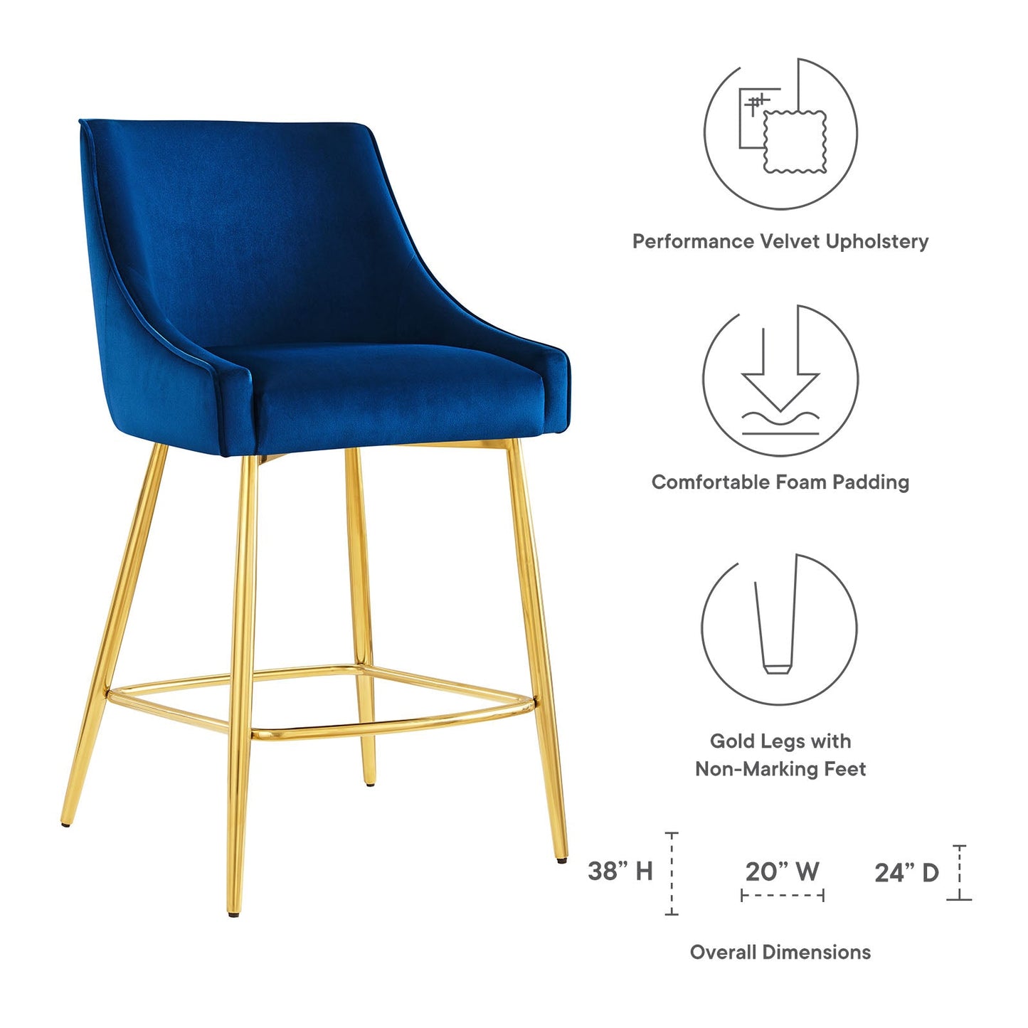 Discern Counter Stools Set of 2 by Modway