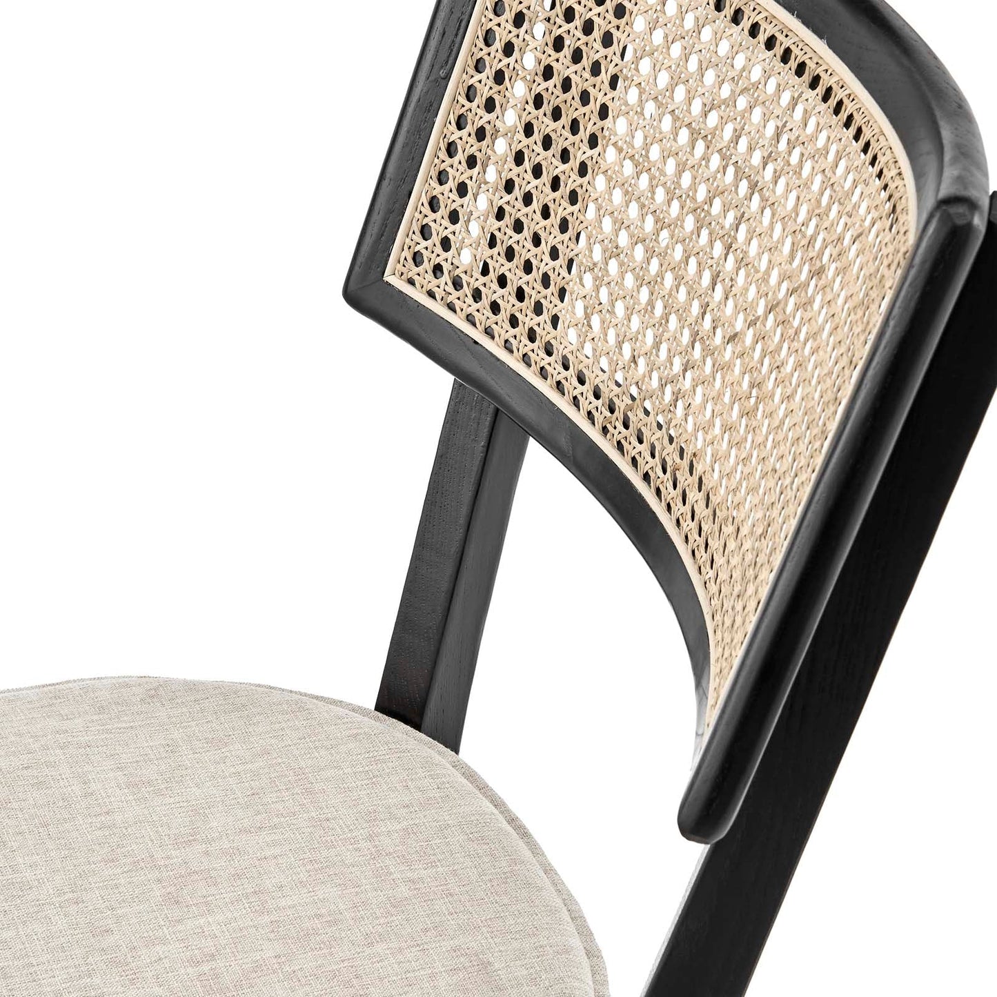 Caledonia Fabric Upholstered Wood Dining Chair Set of 2 by Modway