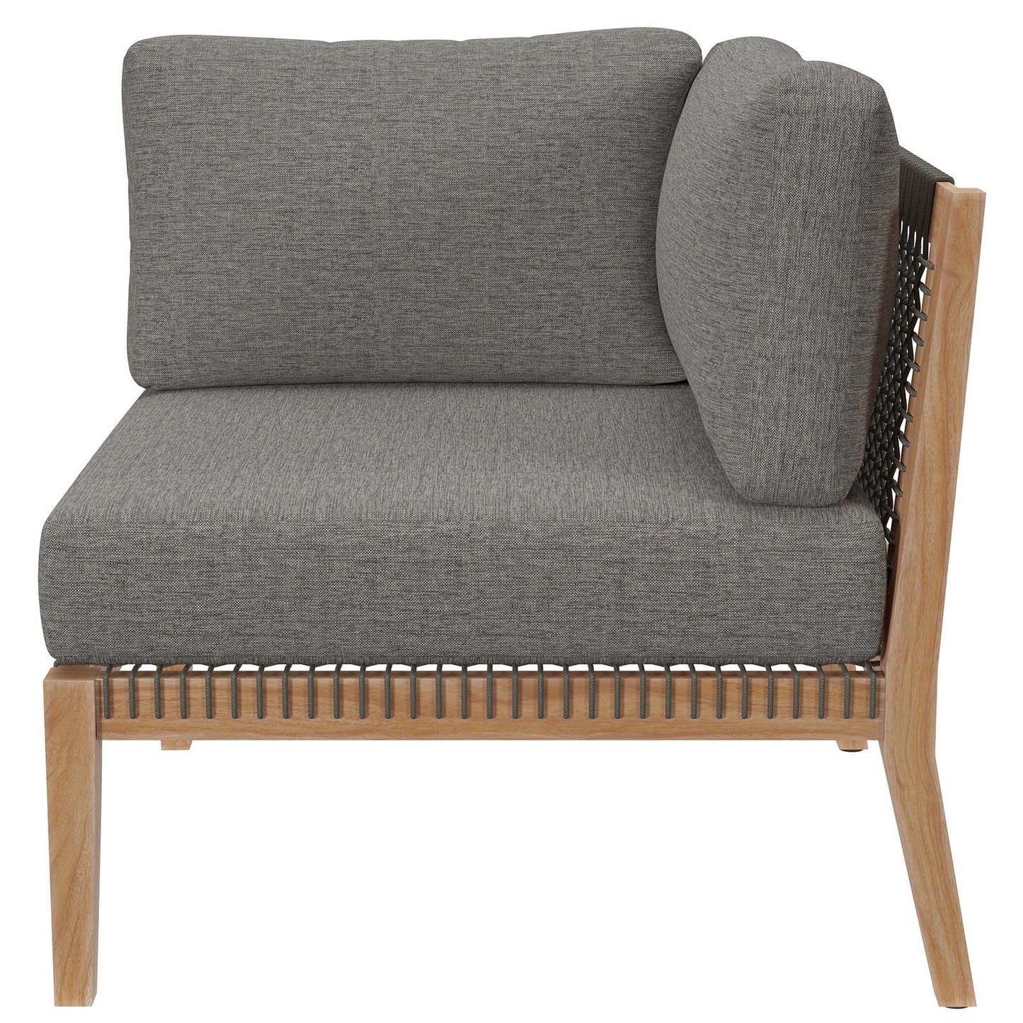 Clearwater 4-Piece Outdoor Patio Teak Wood Sectional Sofa by Modway