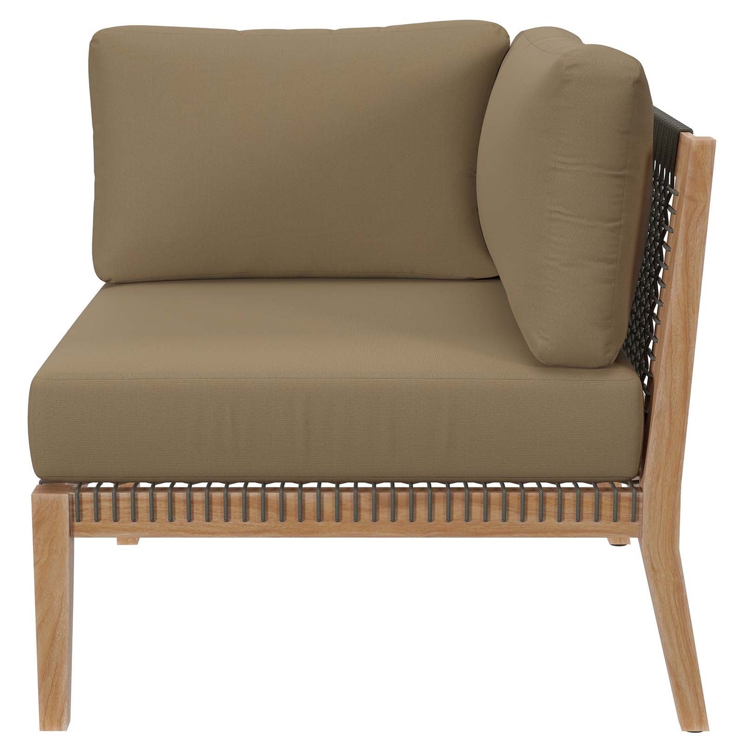 Clearwater 4-Piece Outdoor Patio Teak Wood Sectional Sofa by Modway