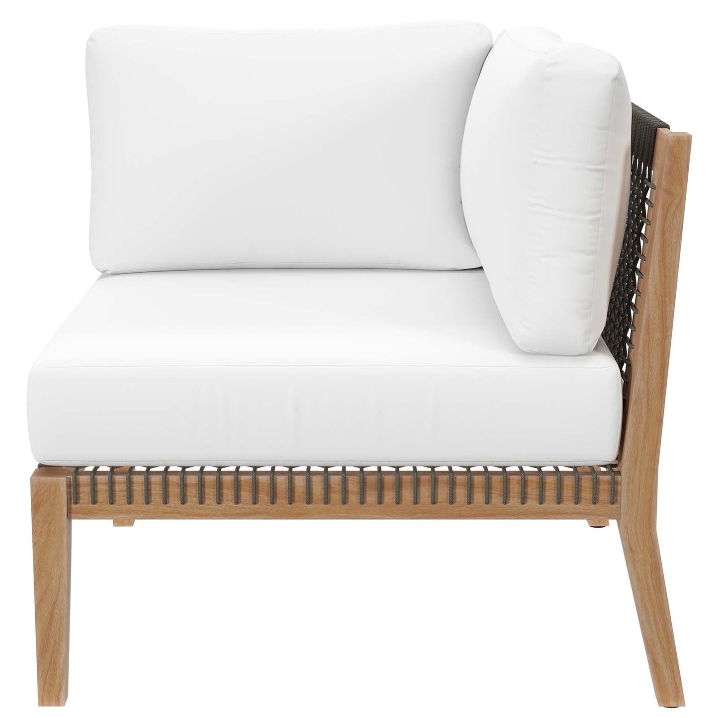 Clearwater 4-Piece Outdoor Patio Teak Wood Sectional Sofa by Modway