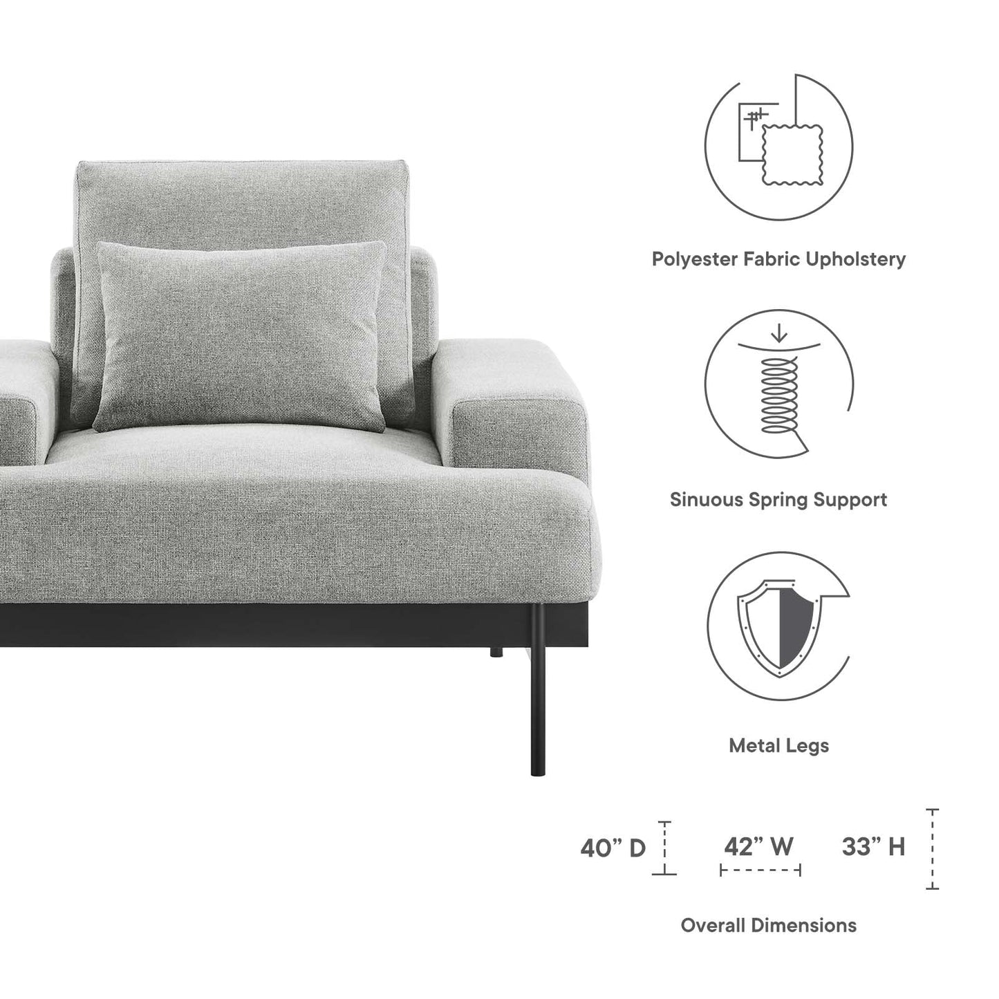 Proximity Upholstered Fabric Armchair by Modway