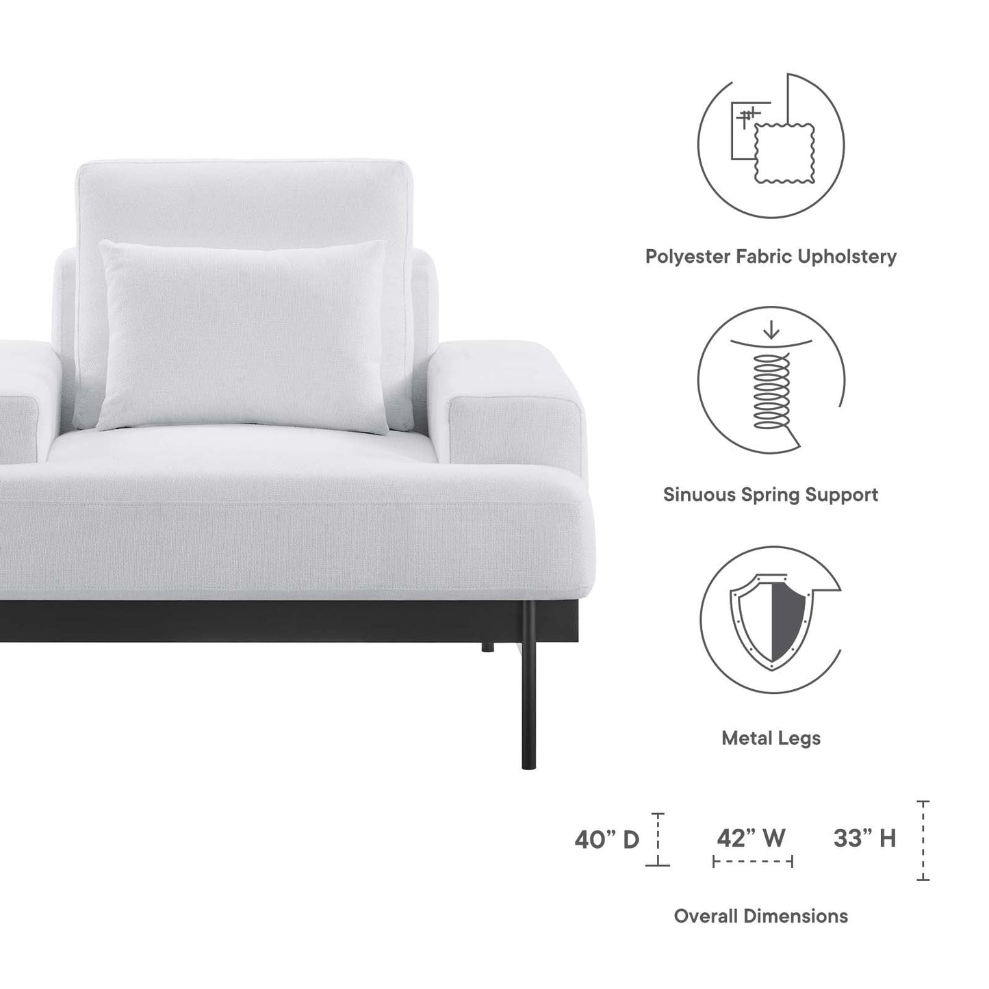 Proximity Upholstered Fabric Armchair by Modway