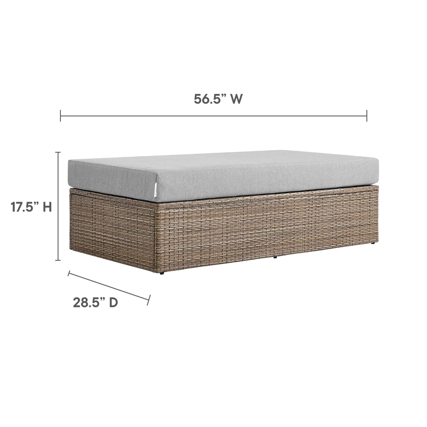 Convene Outdoor Patio Rectangle Ottoman by Modway