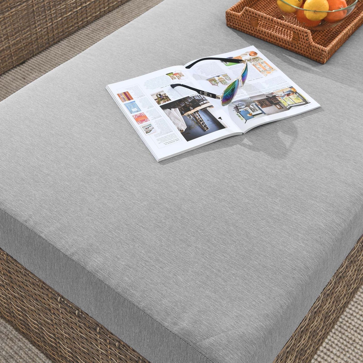 Convene Outdoor Patio Rectangle Ottoman by Modway