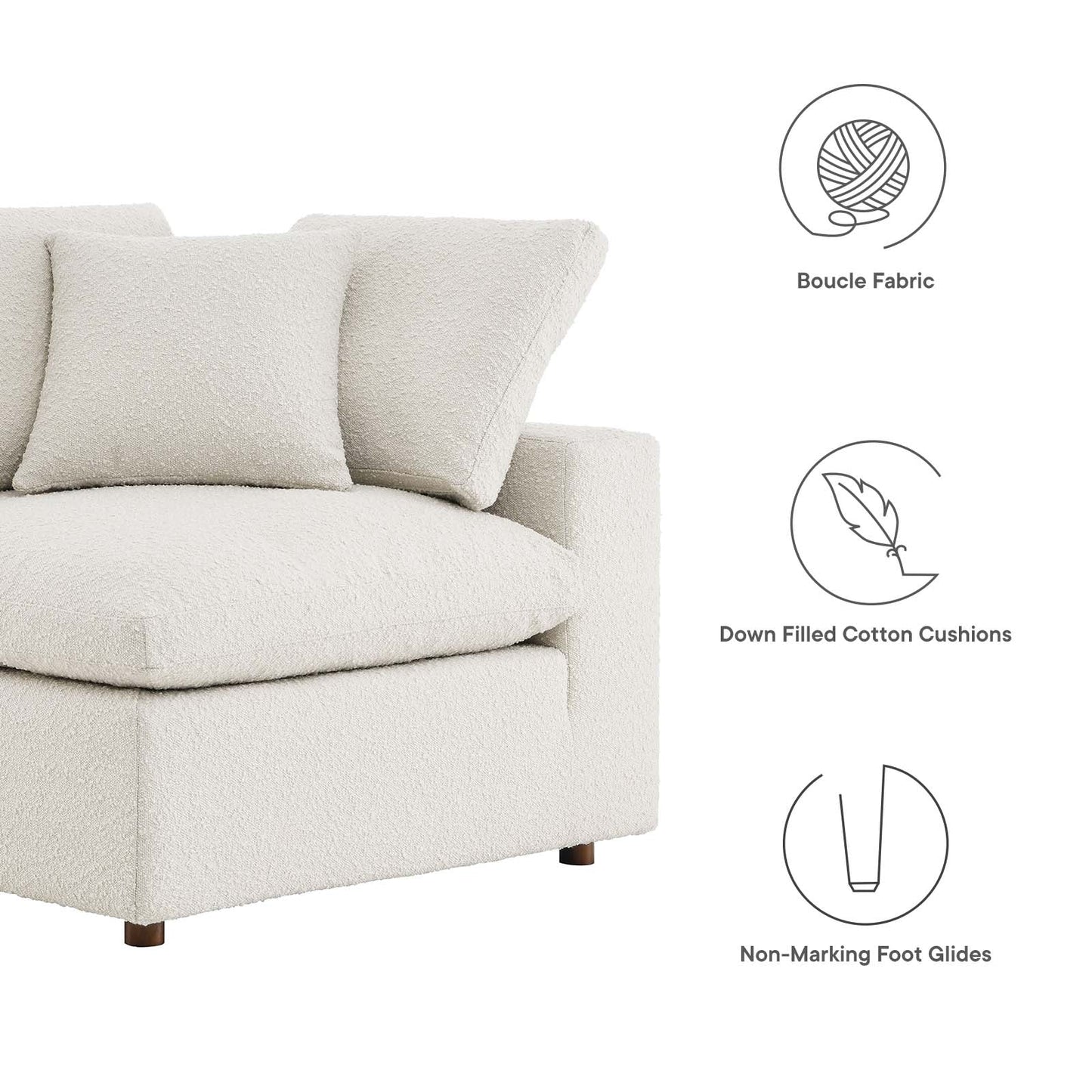 Commix Down Filled Overstuffed Boucle Fabric Corner Chair by Modway
