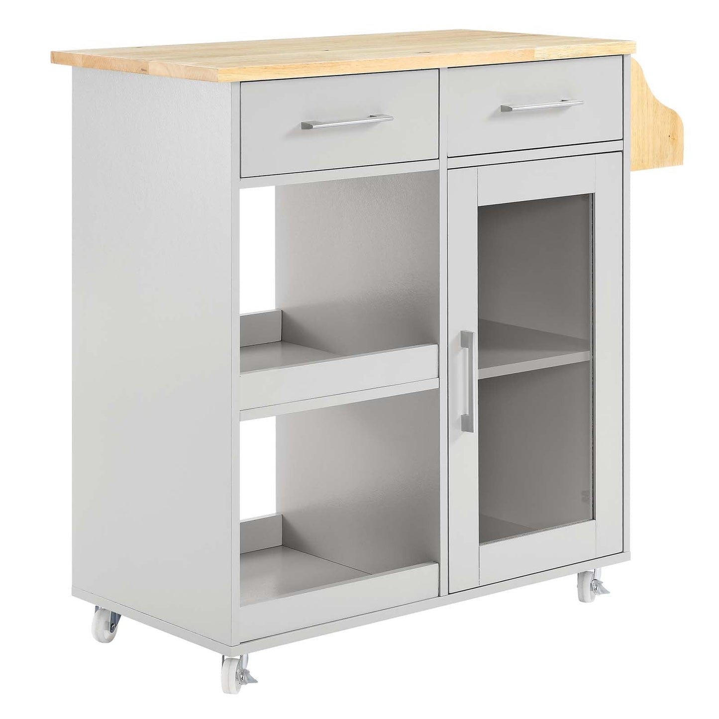 Culinary Kitchen Cart With Spice Rack by Modway