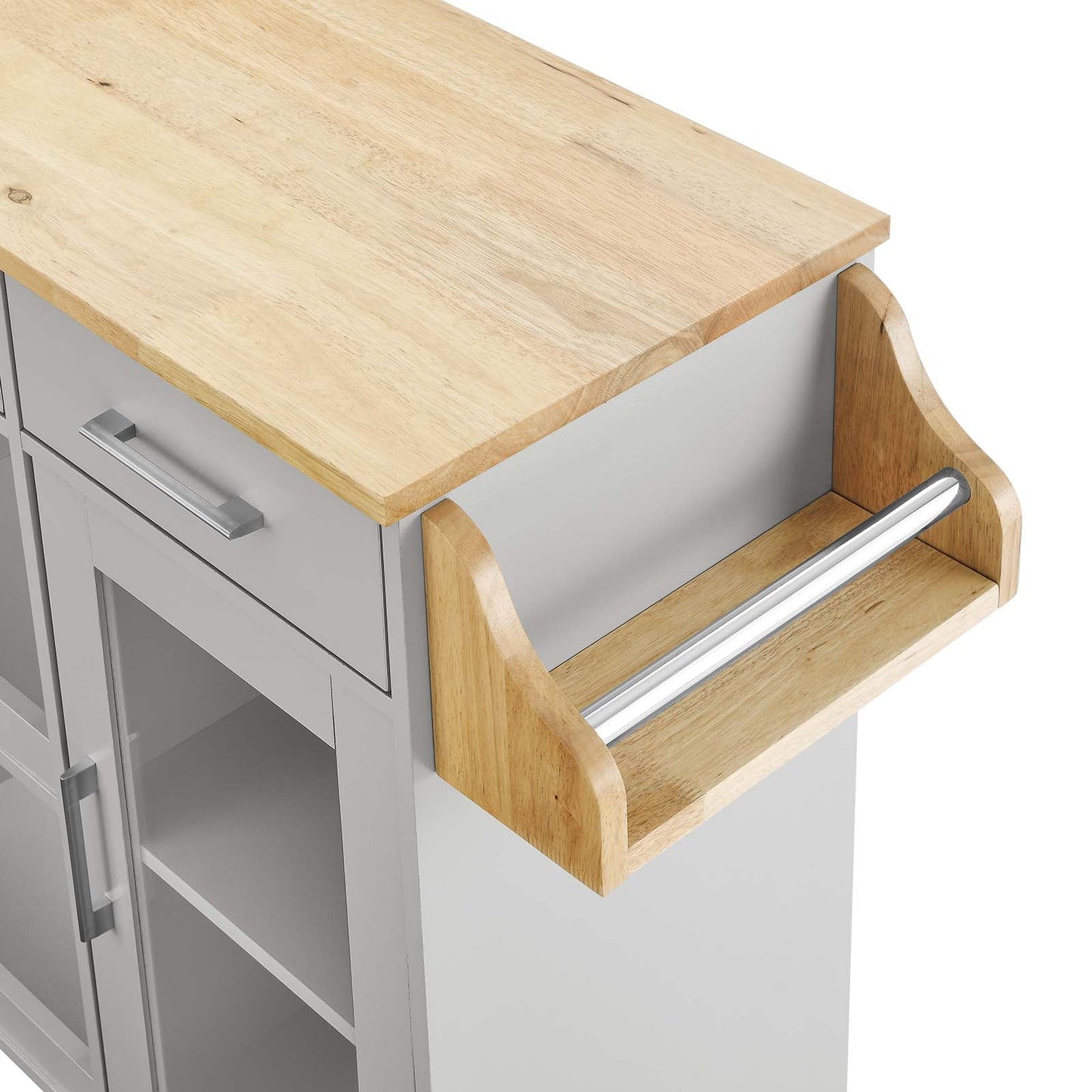 Culinary Kitchen Cart With Spice Rack by Modway