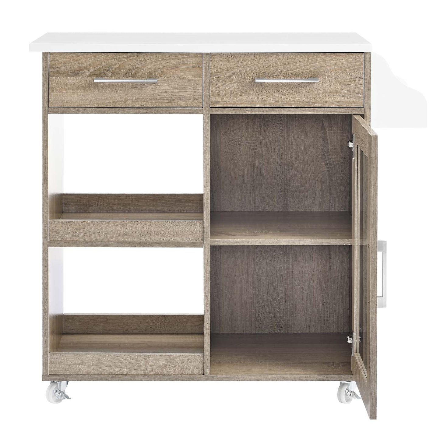 Culinary Kitchen Cart With Spice Rack by Modway
