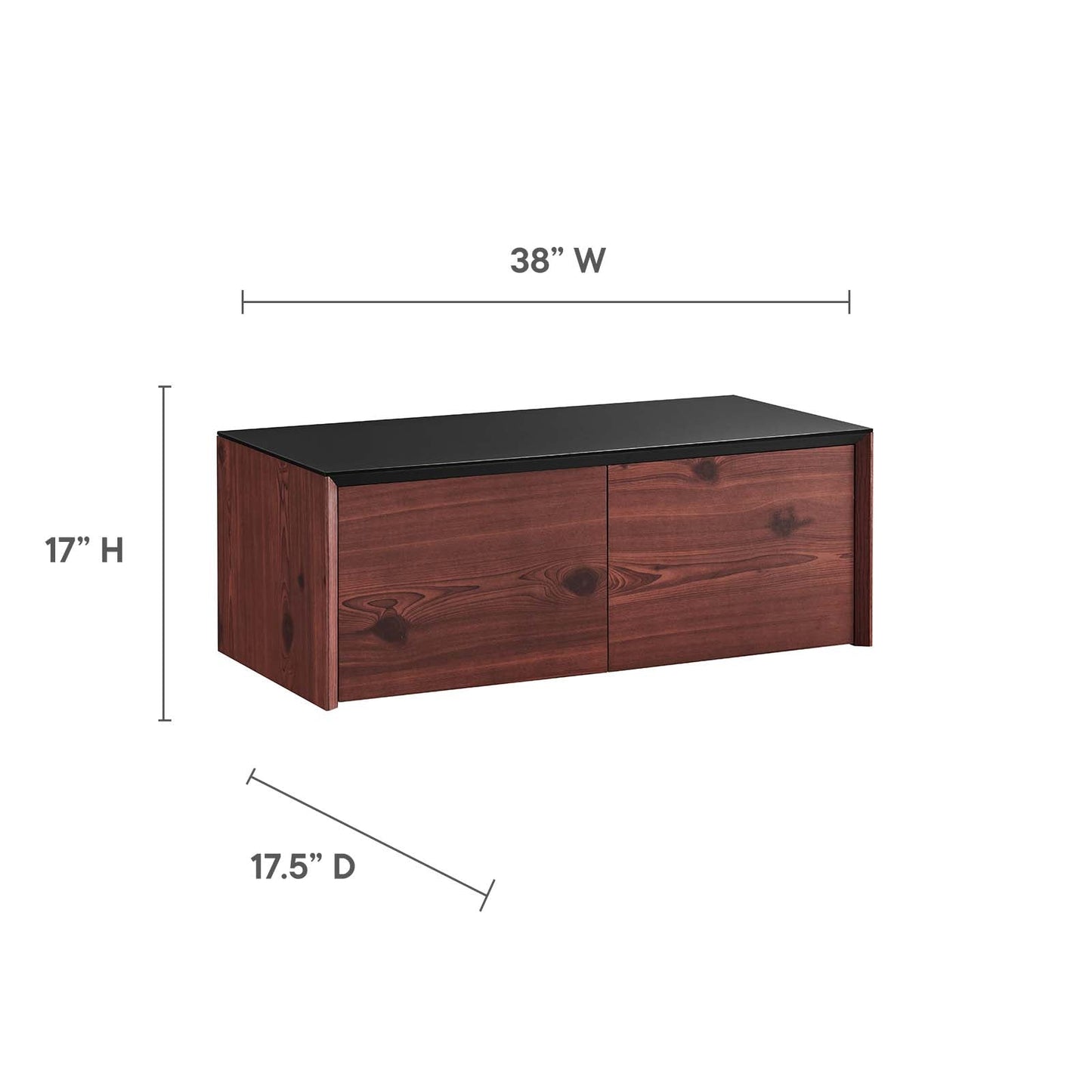 Kinetic 38" Wall-Mount Office Desk With Cabinet and Shelf by Modway