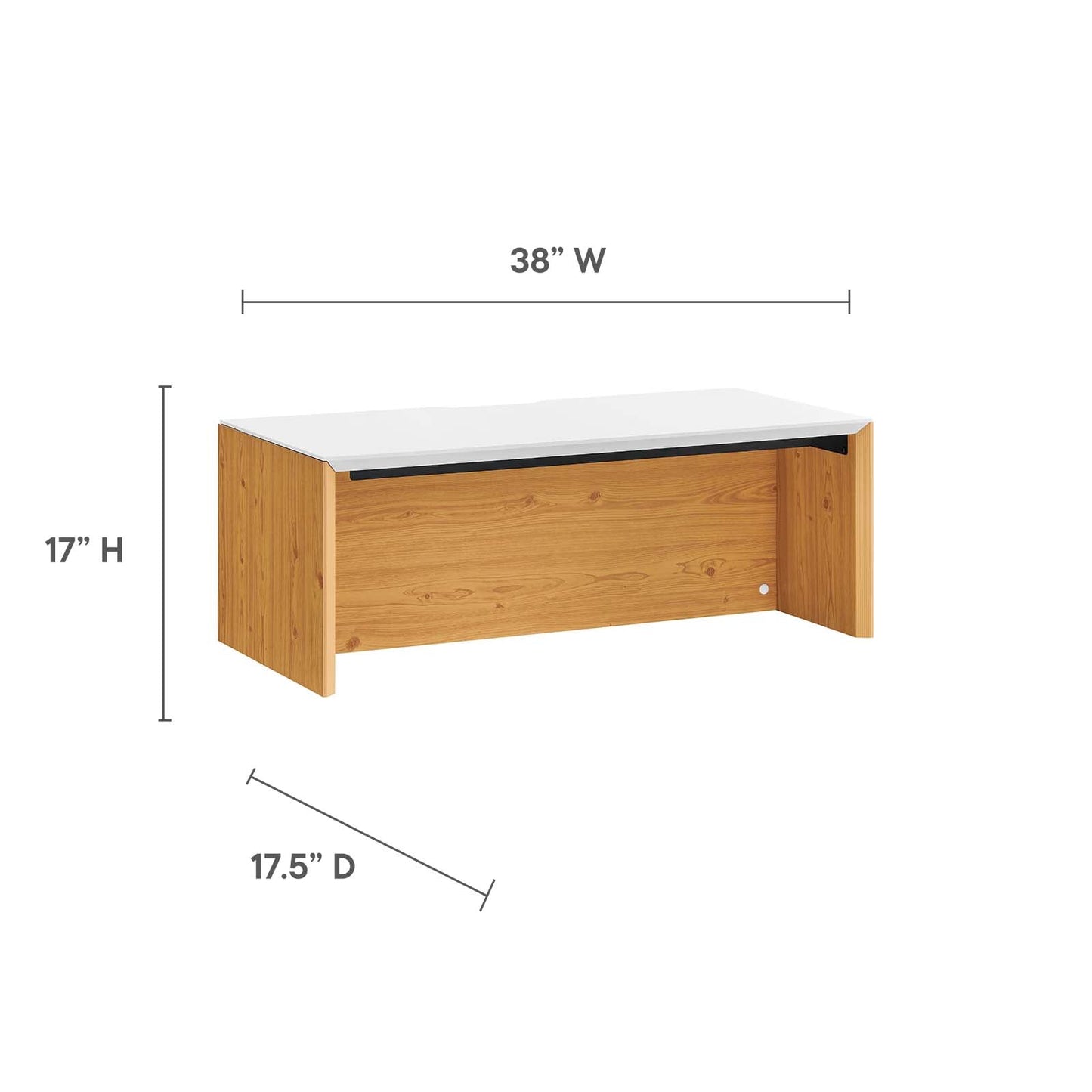 Kinetic 38" Wall-Mount Office Desk With Cabinet and Shelf by Modway