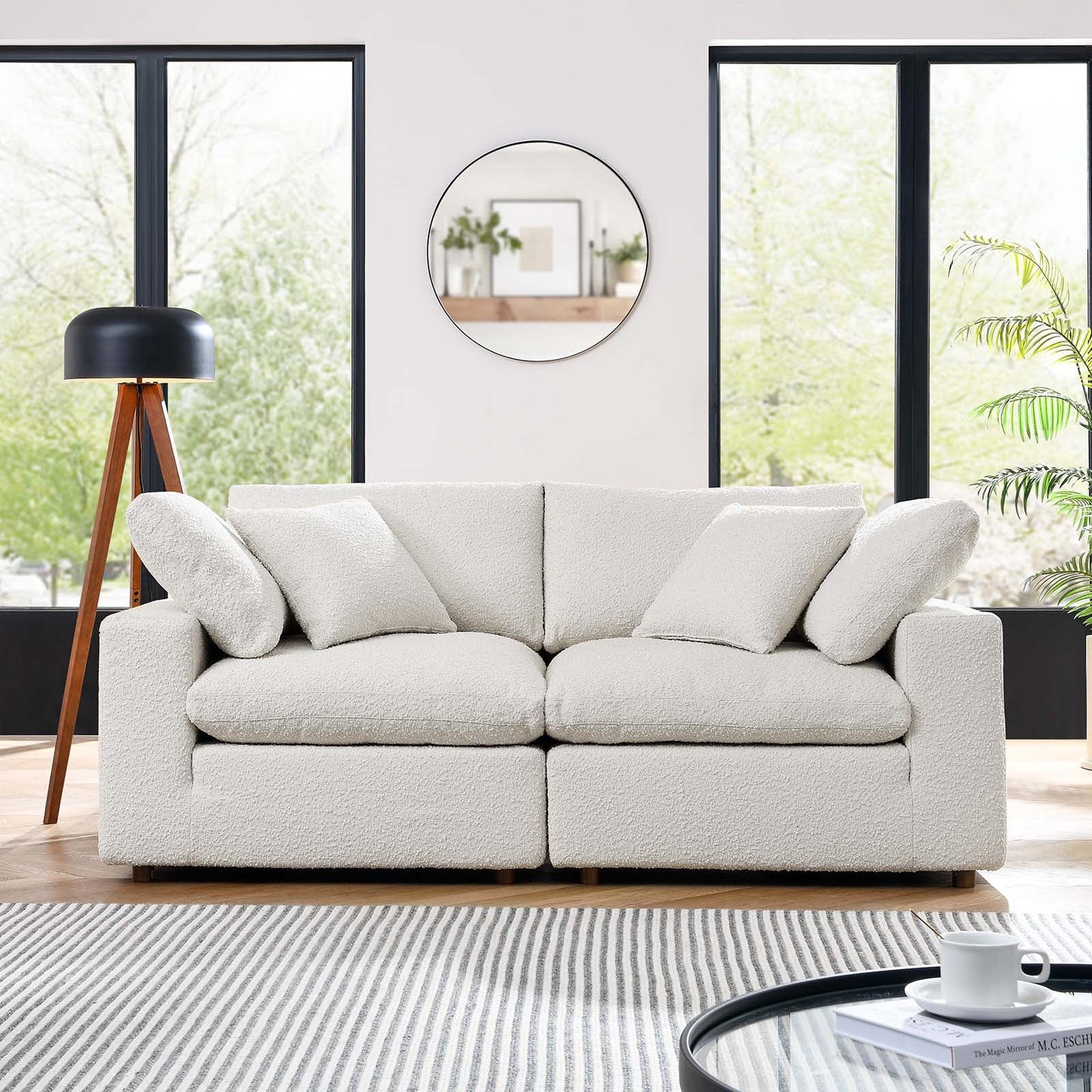 Commix Down Filled Overstuffed Boucle Fabric Loveseat by Modway