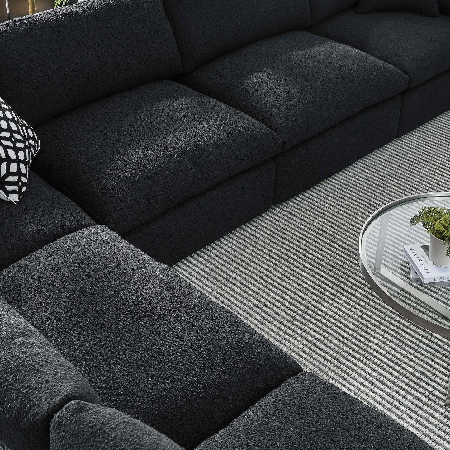 Commix 6-Piece Down Filled Overstuffed Boucle Fabric Sectional Sofa by Modway