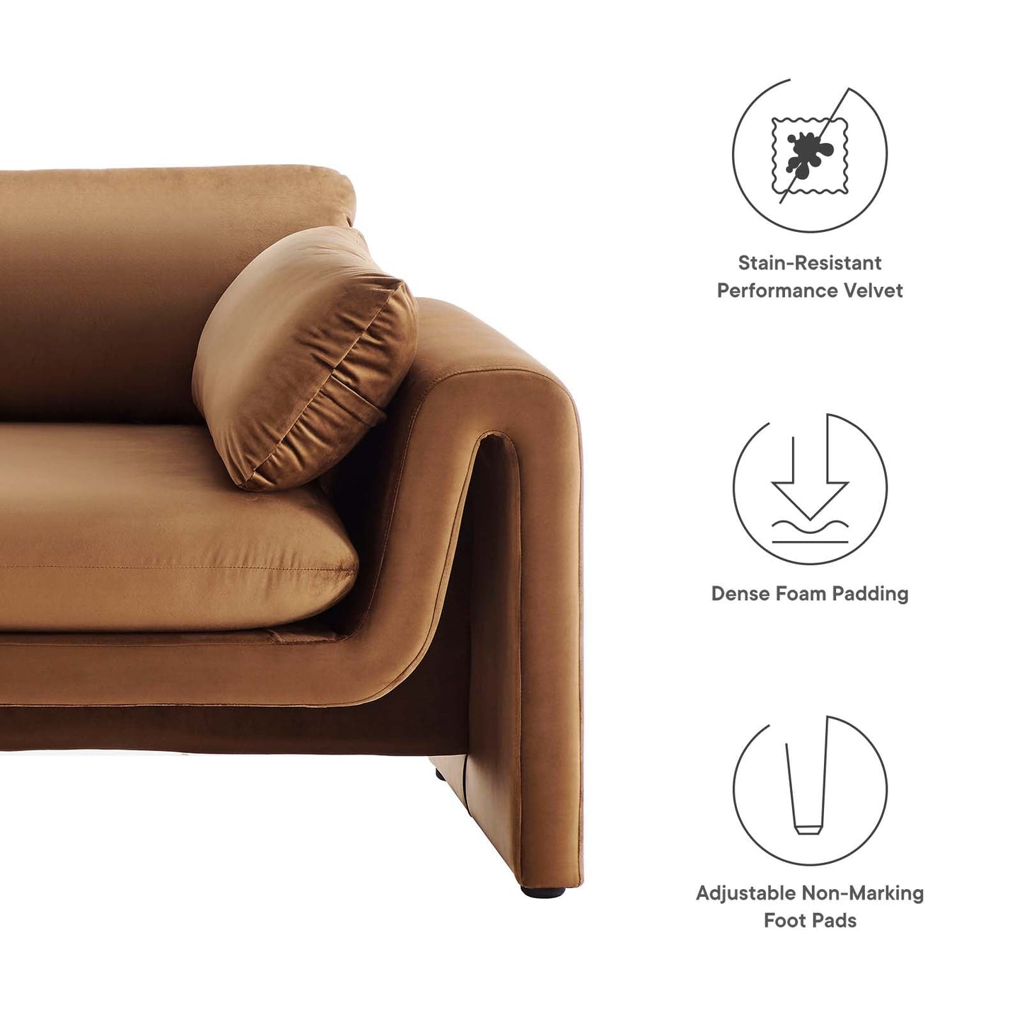 Waverly Performance Velvet Sofa by Modway