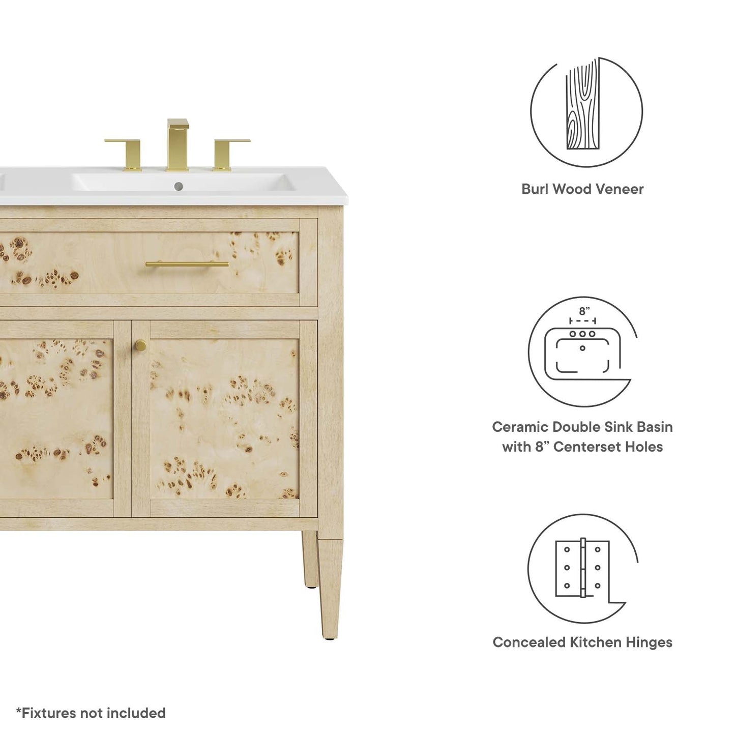 Elysian 48" Double Sink Bathroom Vanity by Modway