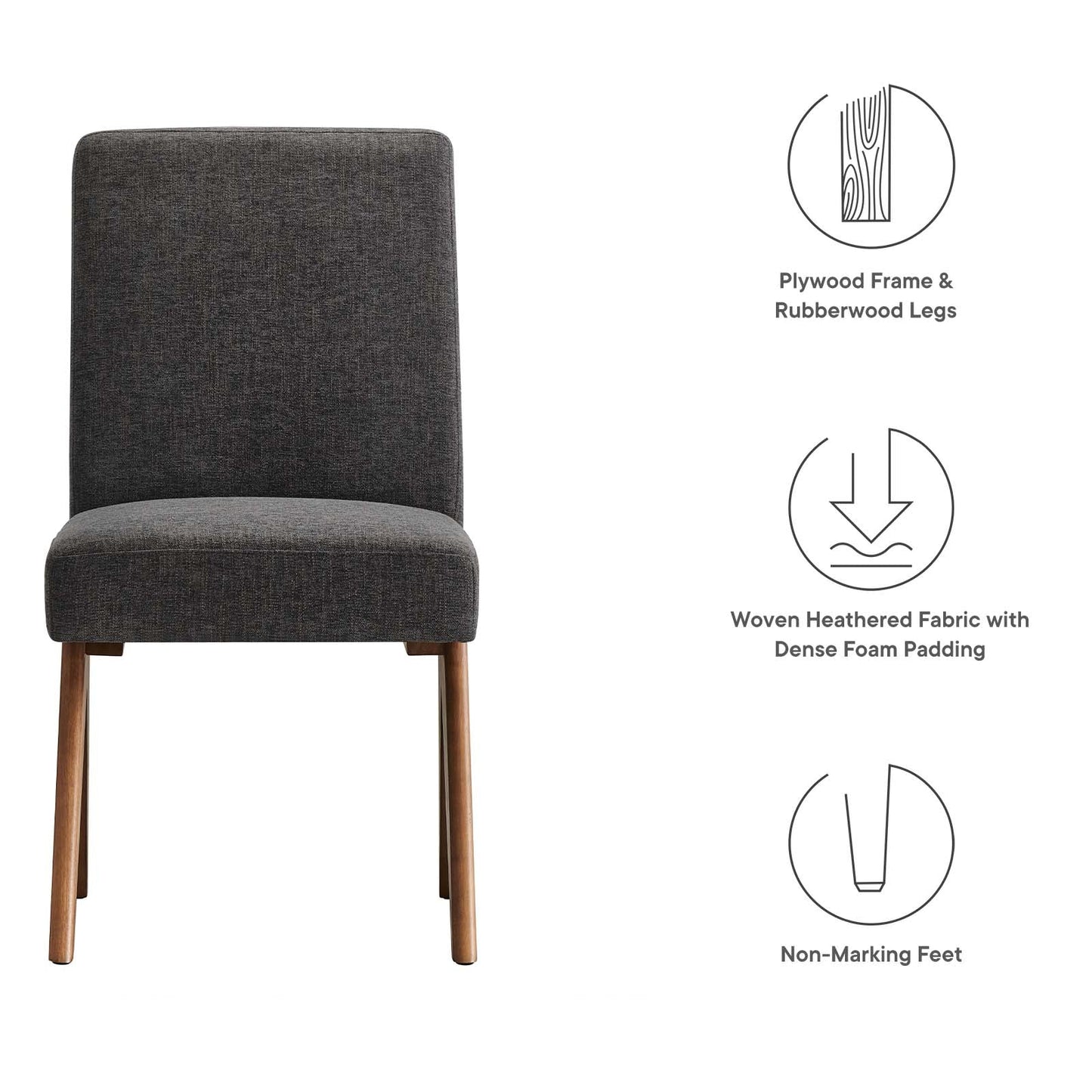 Lyra Fabric Dining Room Side Chair Set of 2 by Modway