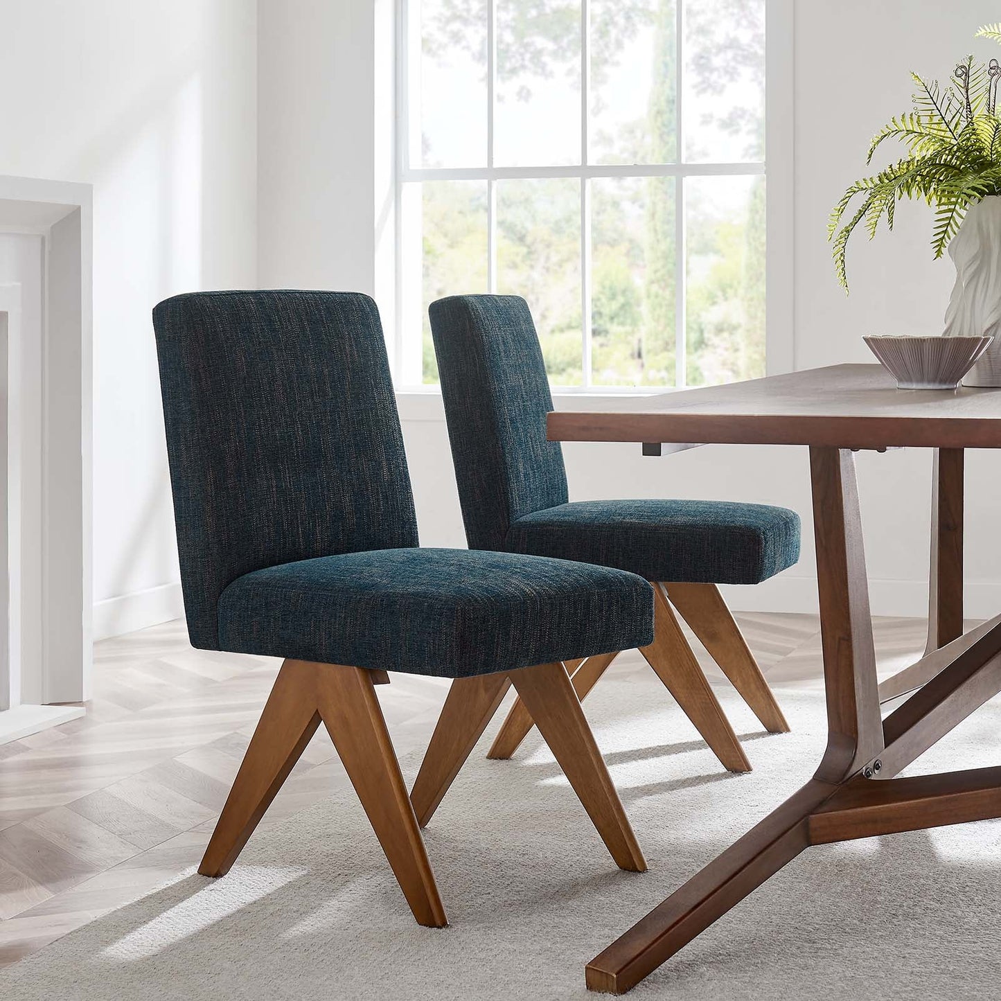 Lyra Fabric Dining Room Side Chair Set of 2 by Modway