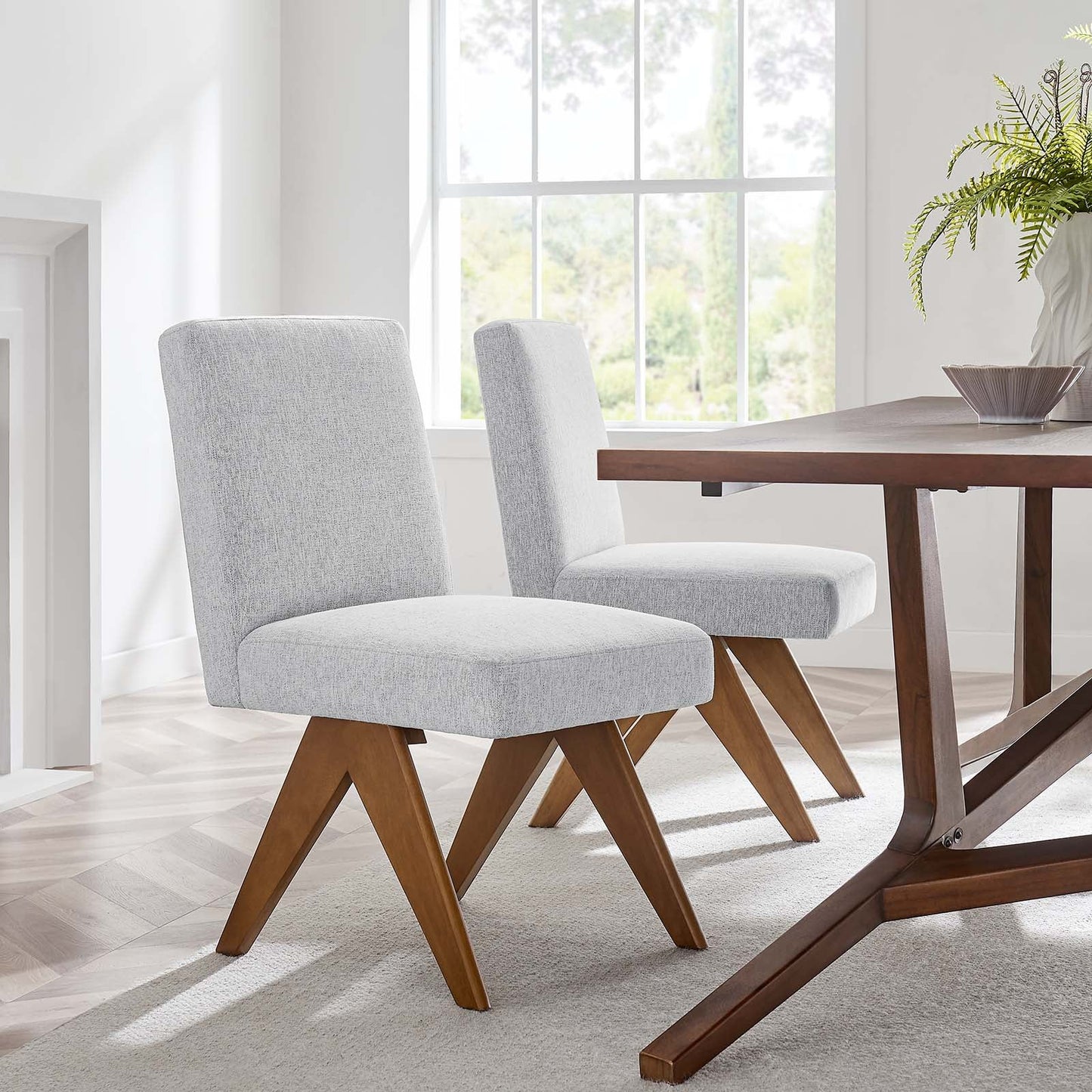Lyra Fabric Dining Room Side Chair Set of 2 by Modway