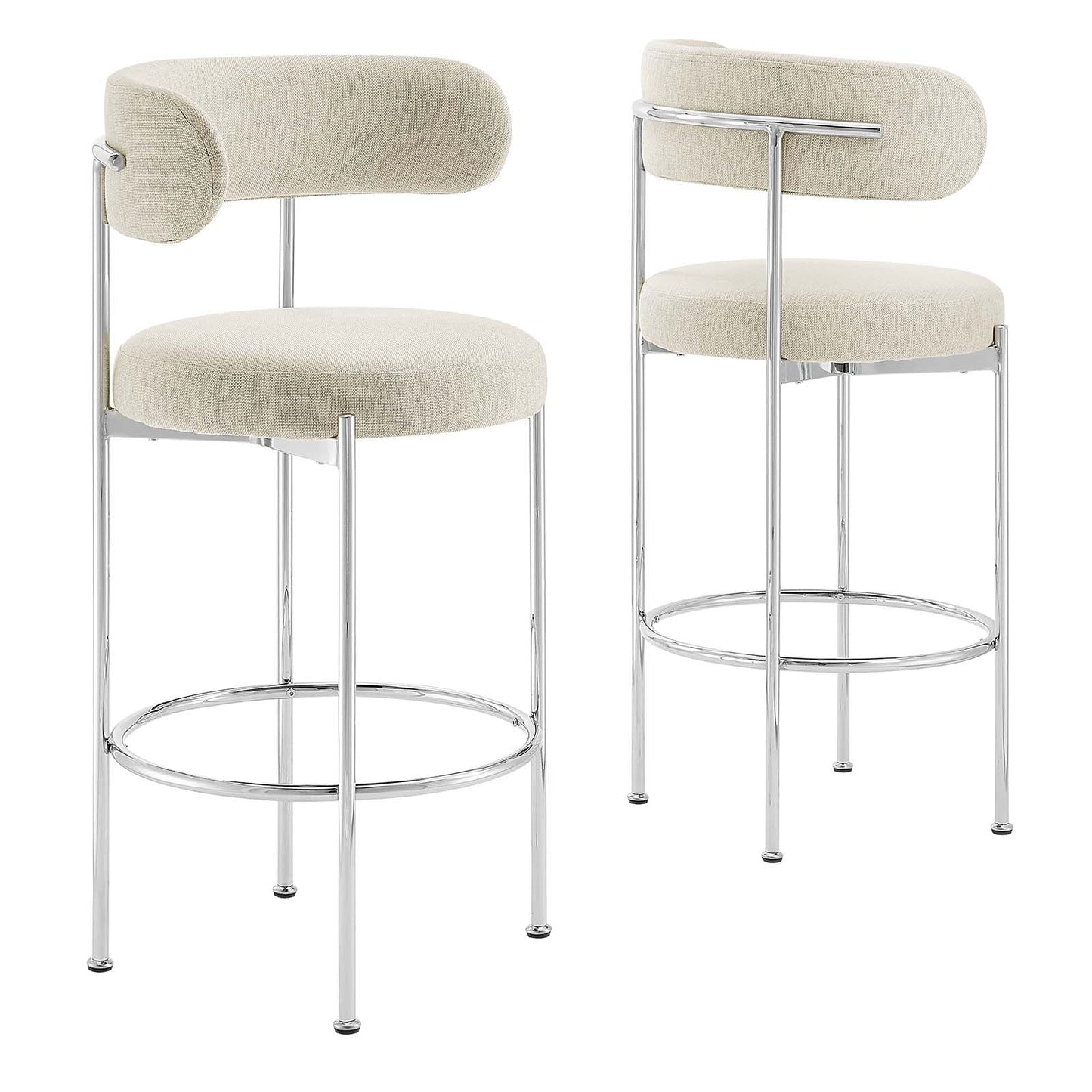 Albie Fabric Bar Stools Set of 2 by Modway