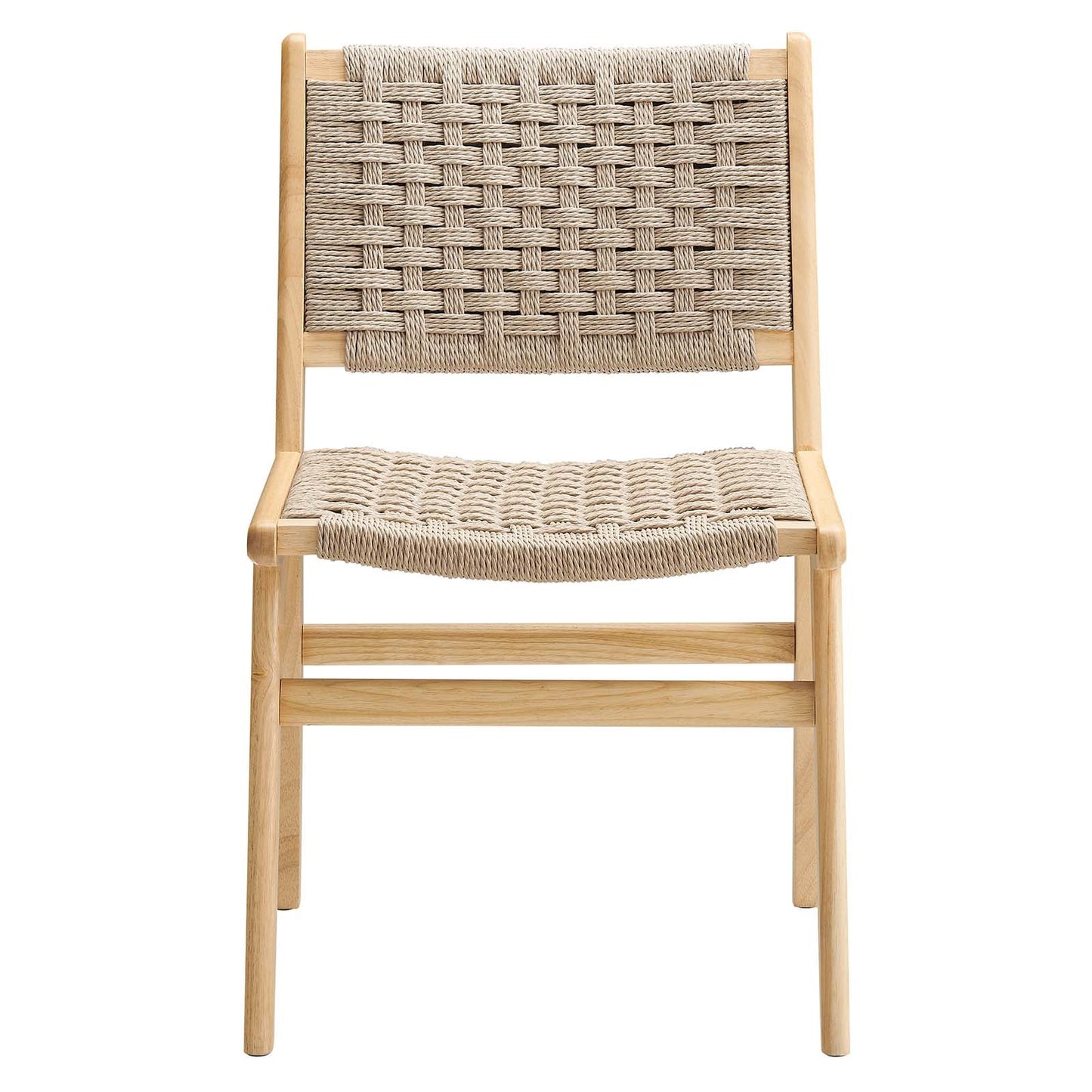 Saoirse Woven Rope Wood Dining Side Chair Set of 2 by Modway