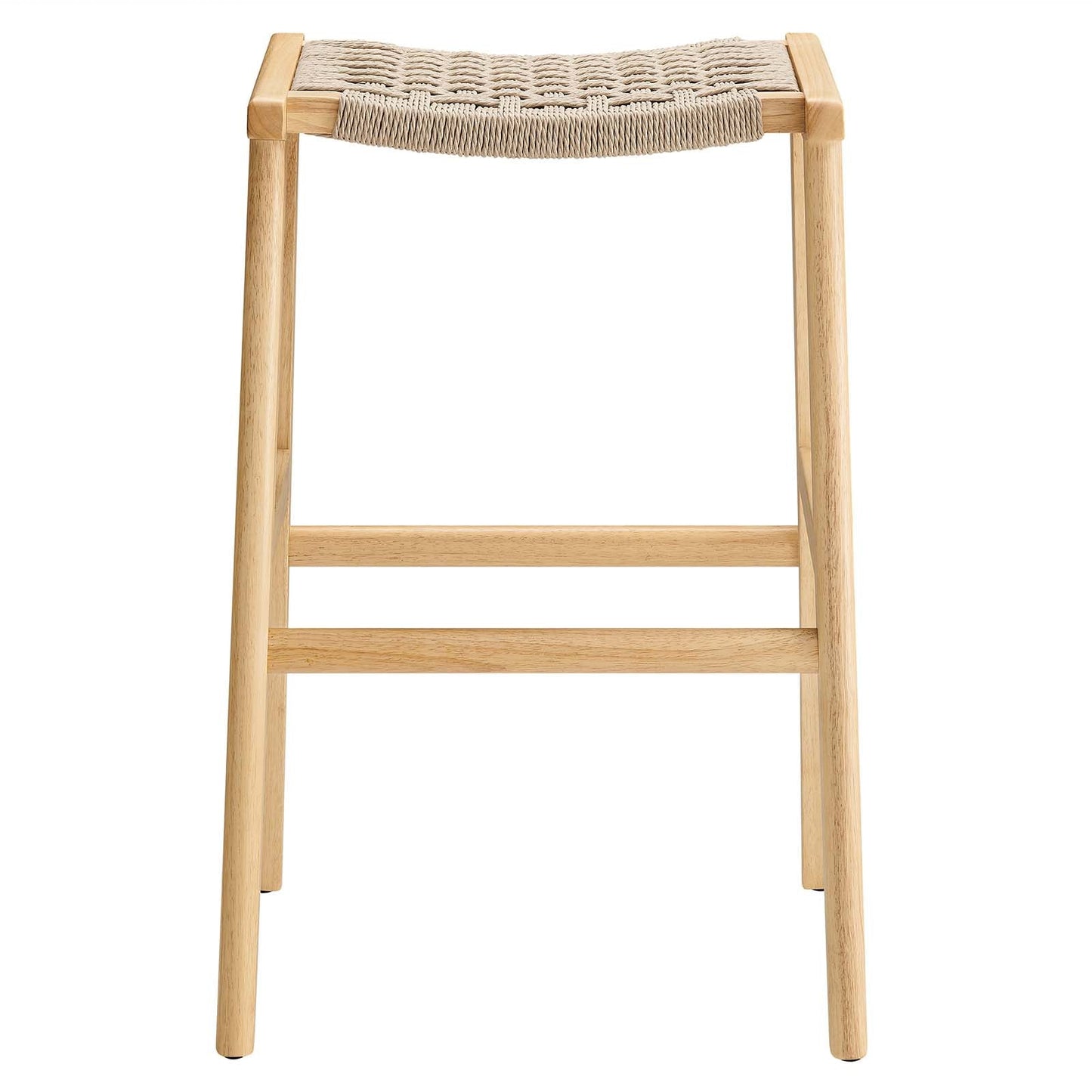 Saoirse Woven Rope Wood Bar Stool Set of 2 by Modway