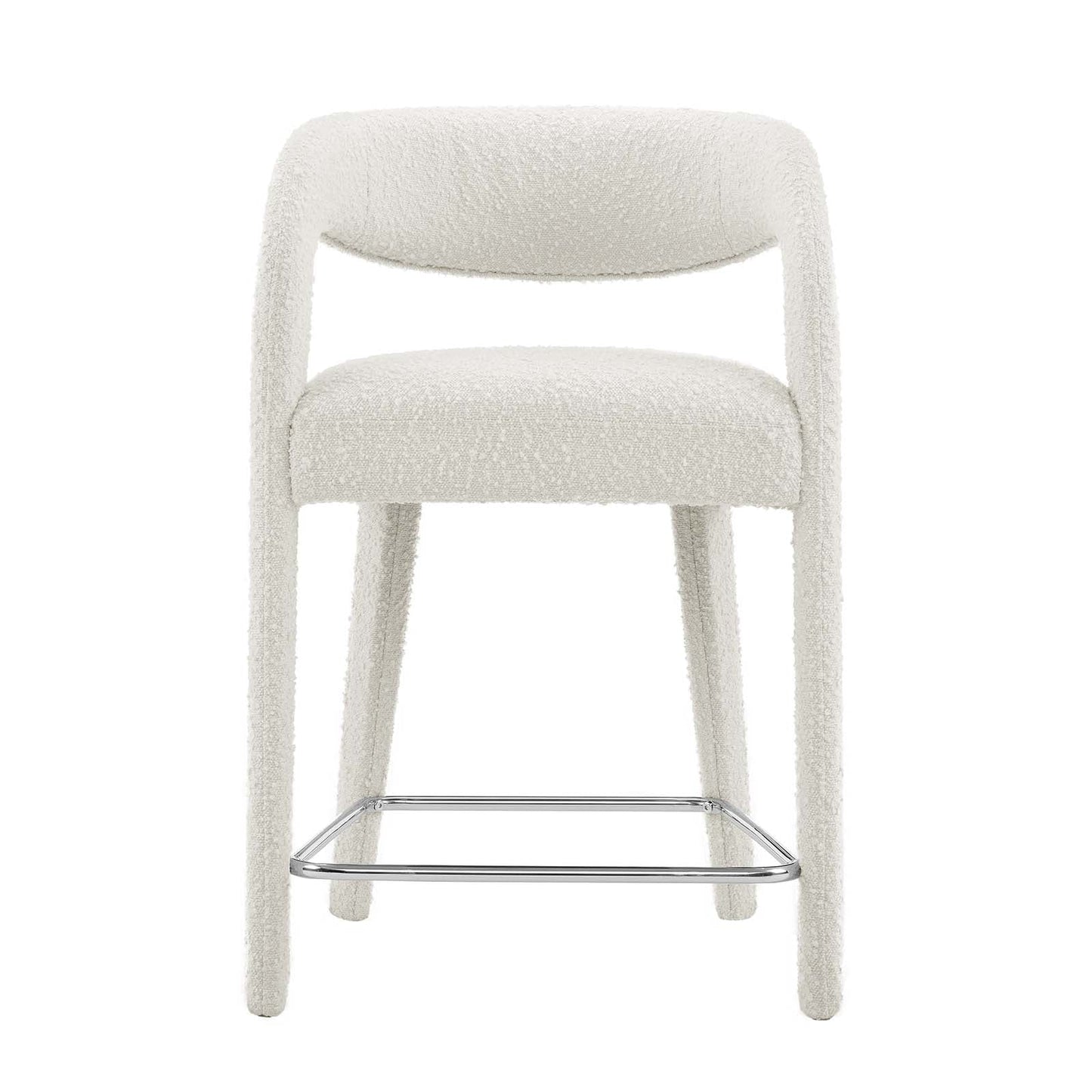 Pinnacle Boucle Upholstered Counter Stool Set of 2 by Modway