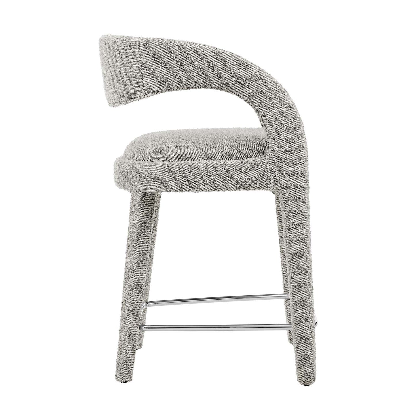 Pinnacle Boucle Upholstered Counter Stool Set of 2 by Modway