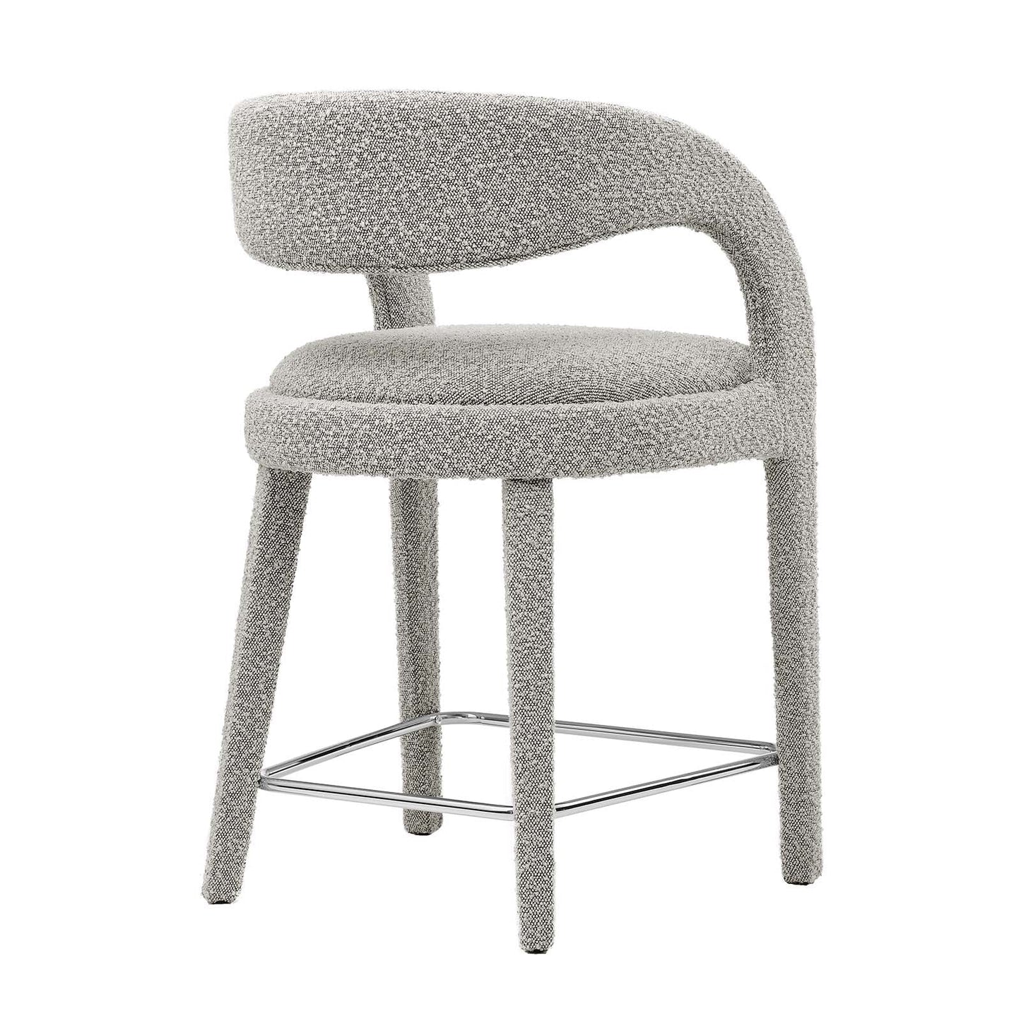 Pinnacle Boucle Upholstered Counter Stool Set of 2 by Modway