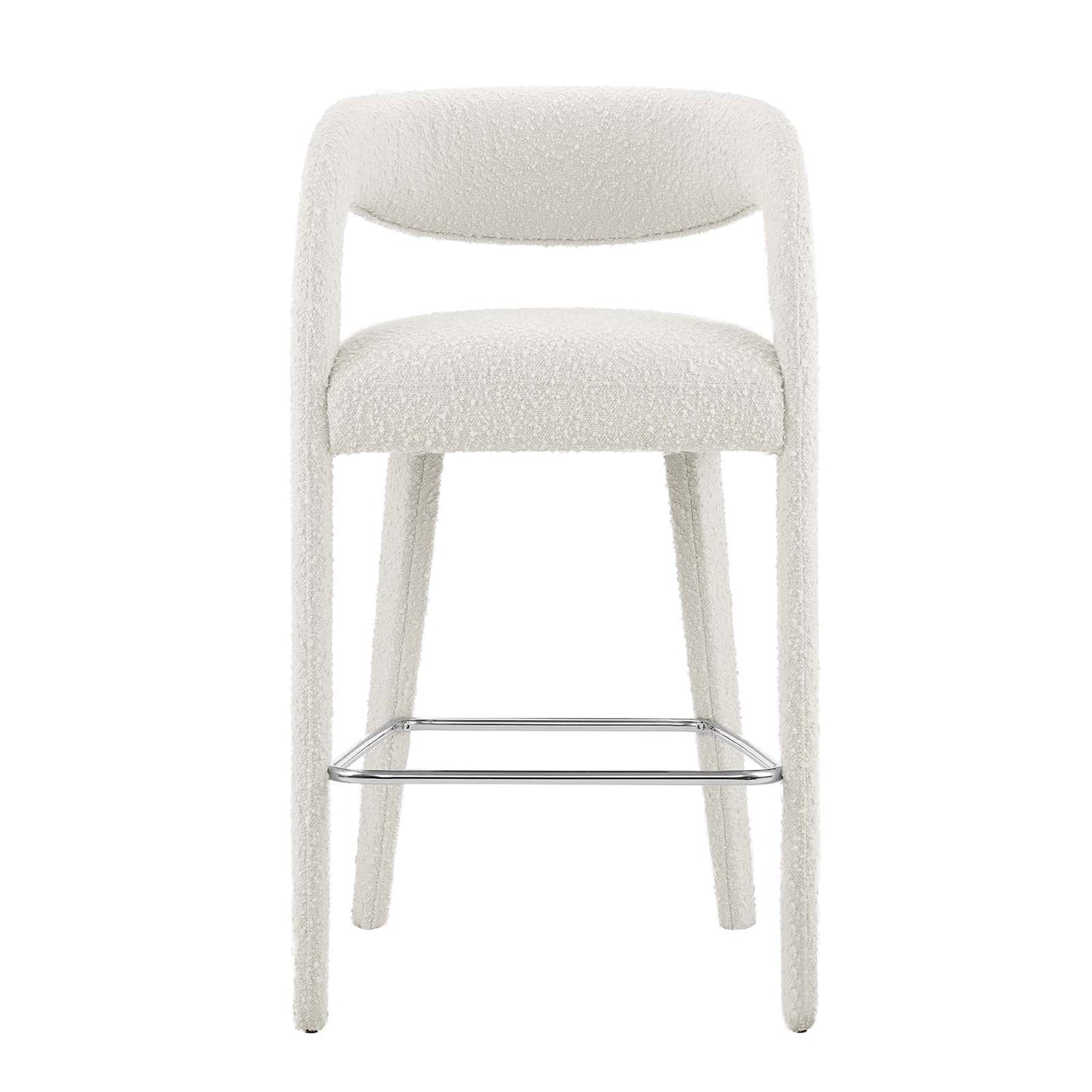 Pinnacle Boucle Upholstered Bar Stool Set of 2 by Modway
