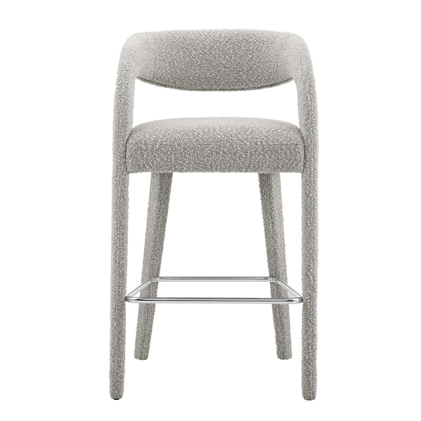 Pinnacle Boucle Upholstered Bar Stool Set of 2 by Modway