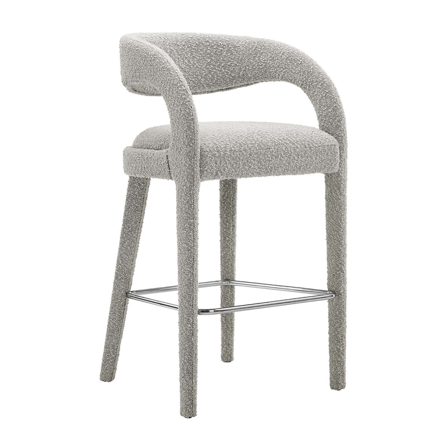 Pinnacle Boucle Upholstered Bar Stool Set of 2 by Modway