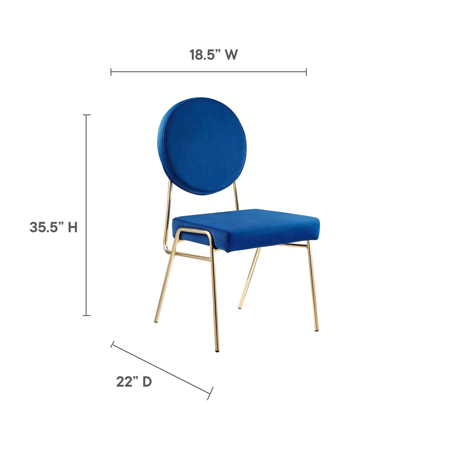 Craft Performance Velvet Dining Side Chairs Set of 2 by Modway