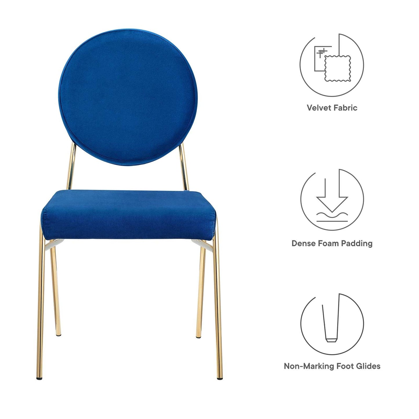 Craft Performance Velvet Dining Side Chairs Set of 2 by Modway