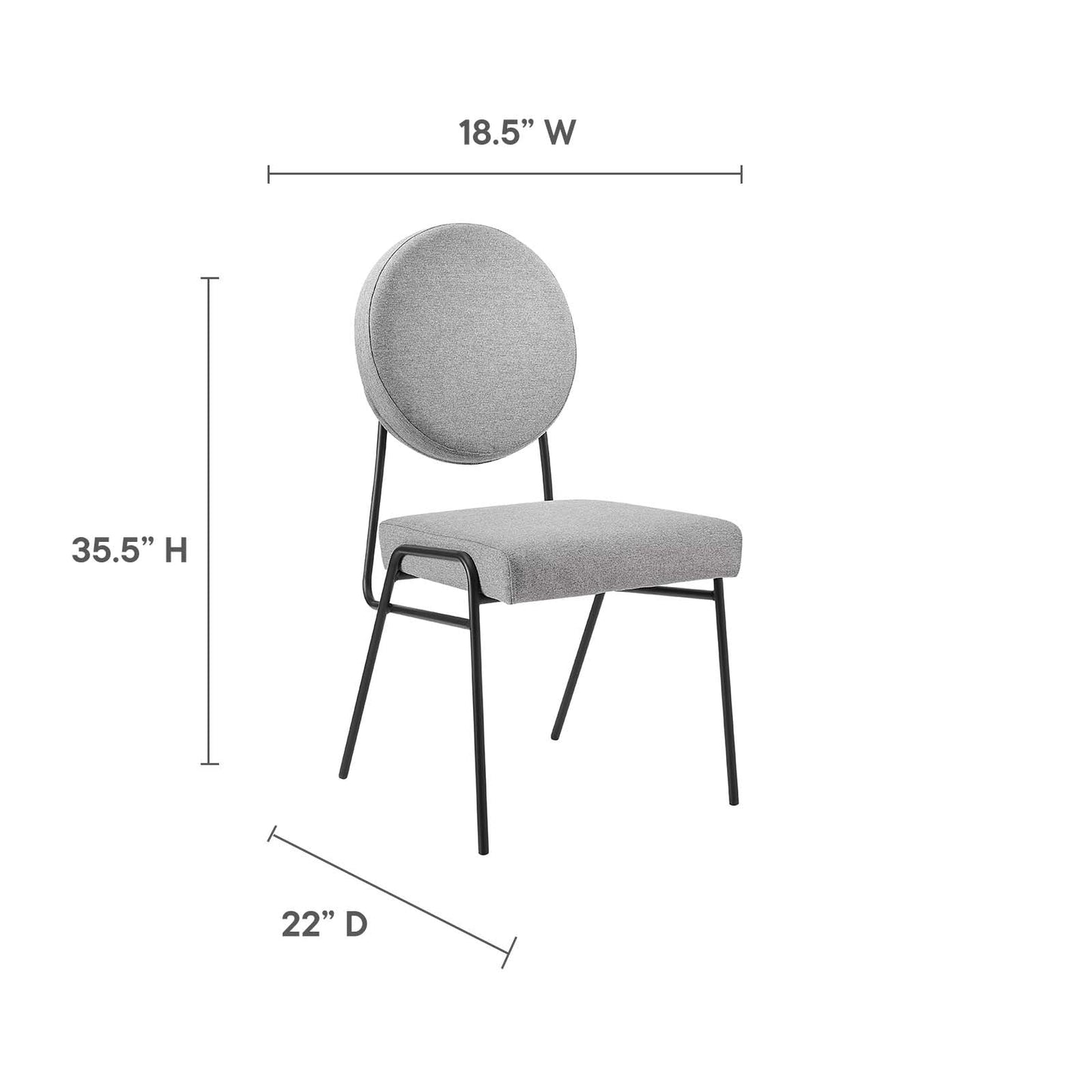 Craft Upholstered Fabric Dining Side Chairs Set of 2 by Modway