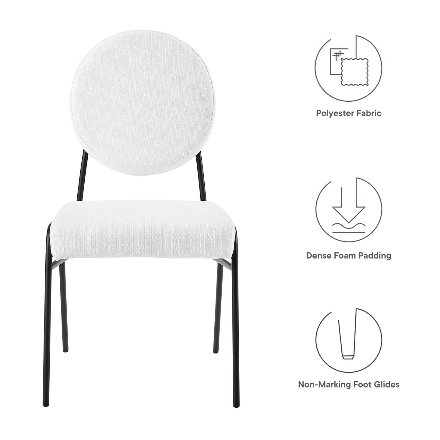 Craft Upholstered Fabric Dining Side Chairs Set of 2 by Modway