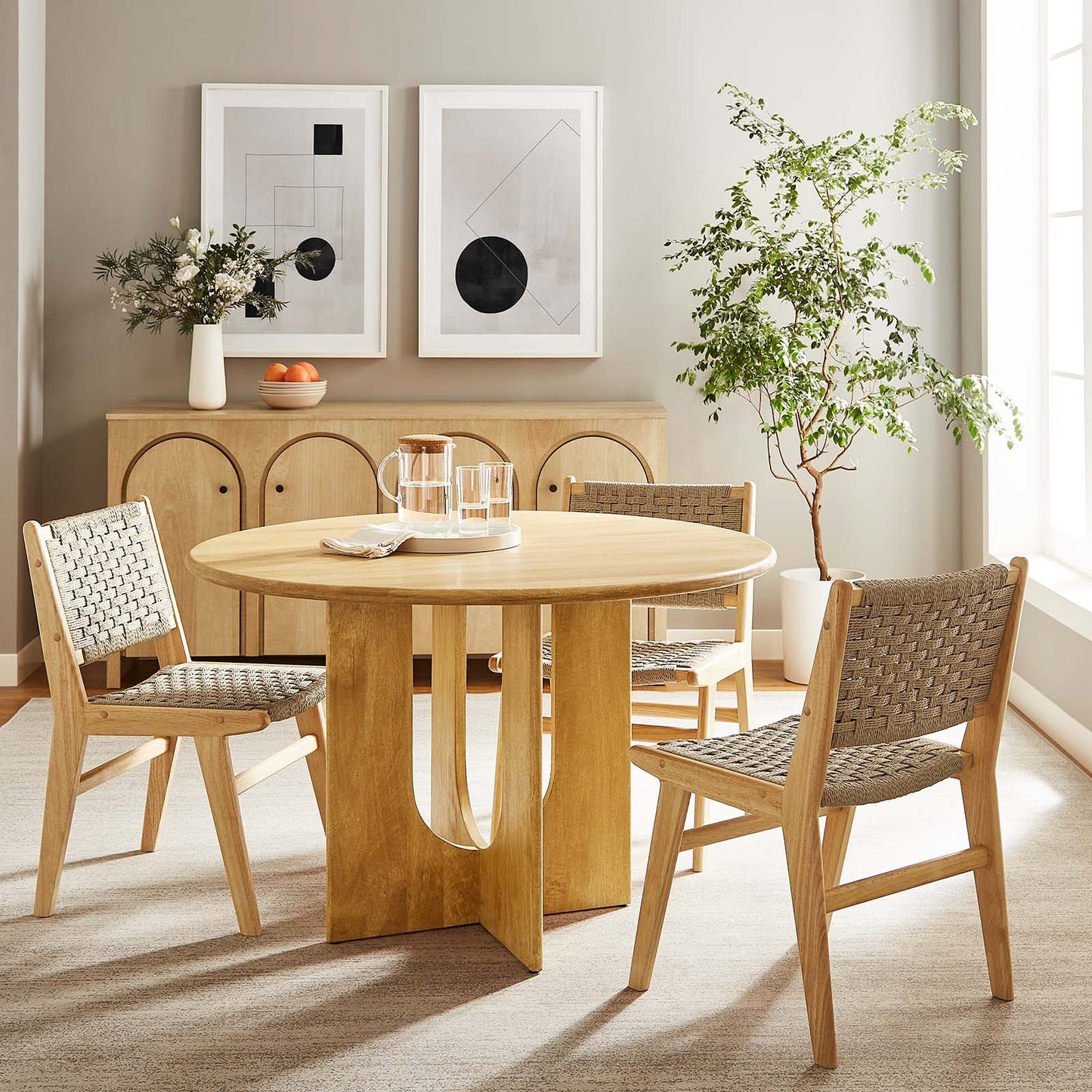 Rivian Round 48" Wood Dining Table by Modway